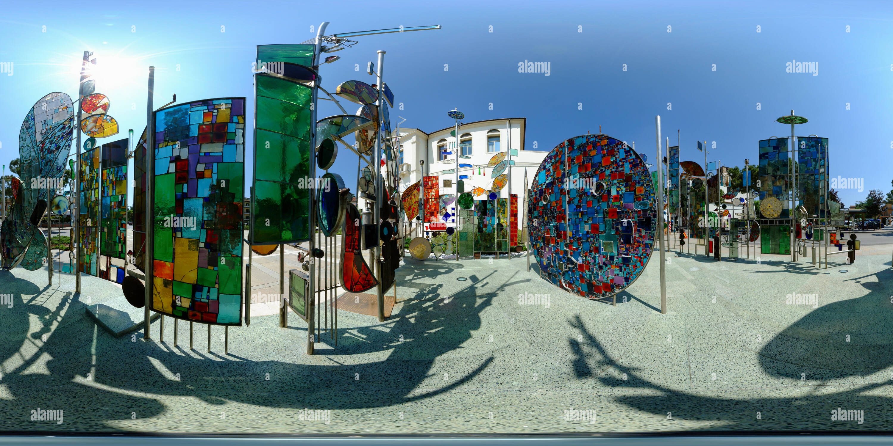 Vista panorámica en 360 grados de Ilustración de vidrio coloreado, Montegrotto Terme, Italia