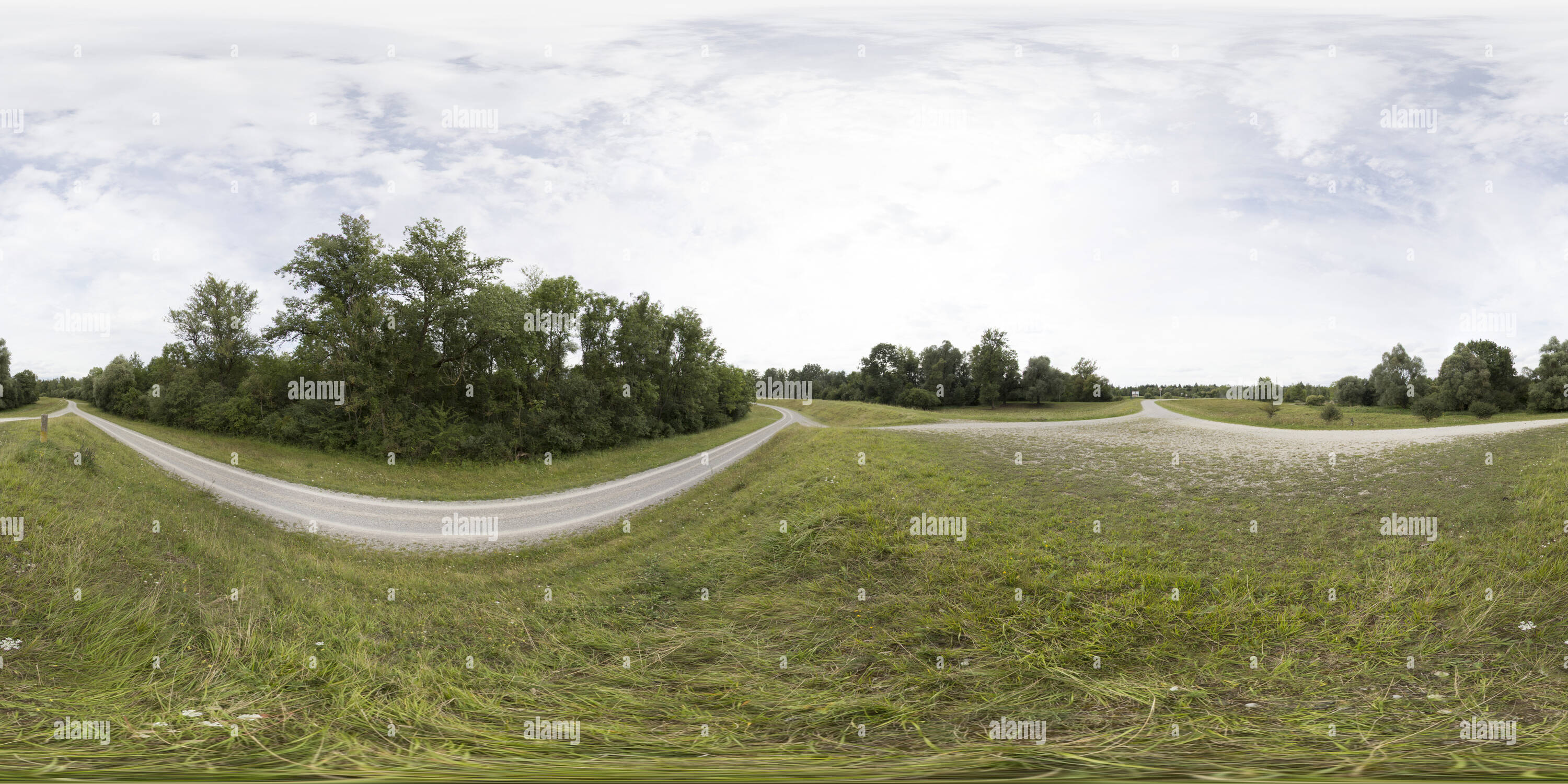 Vista panorámica en 360 grados de Fahrradweg Neben Dem Lech