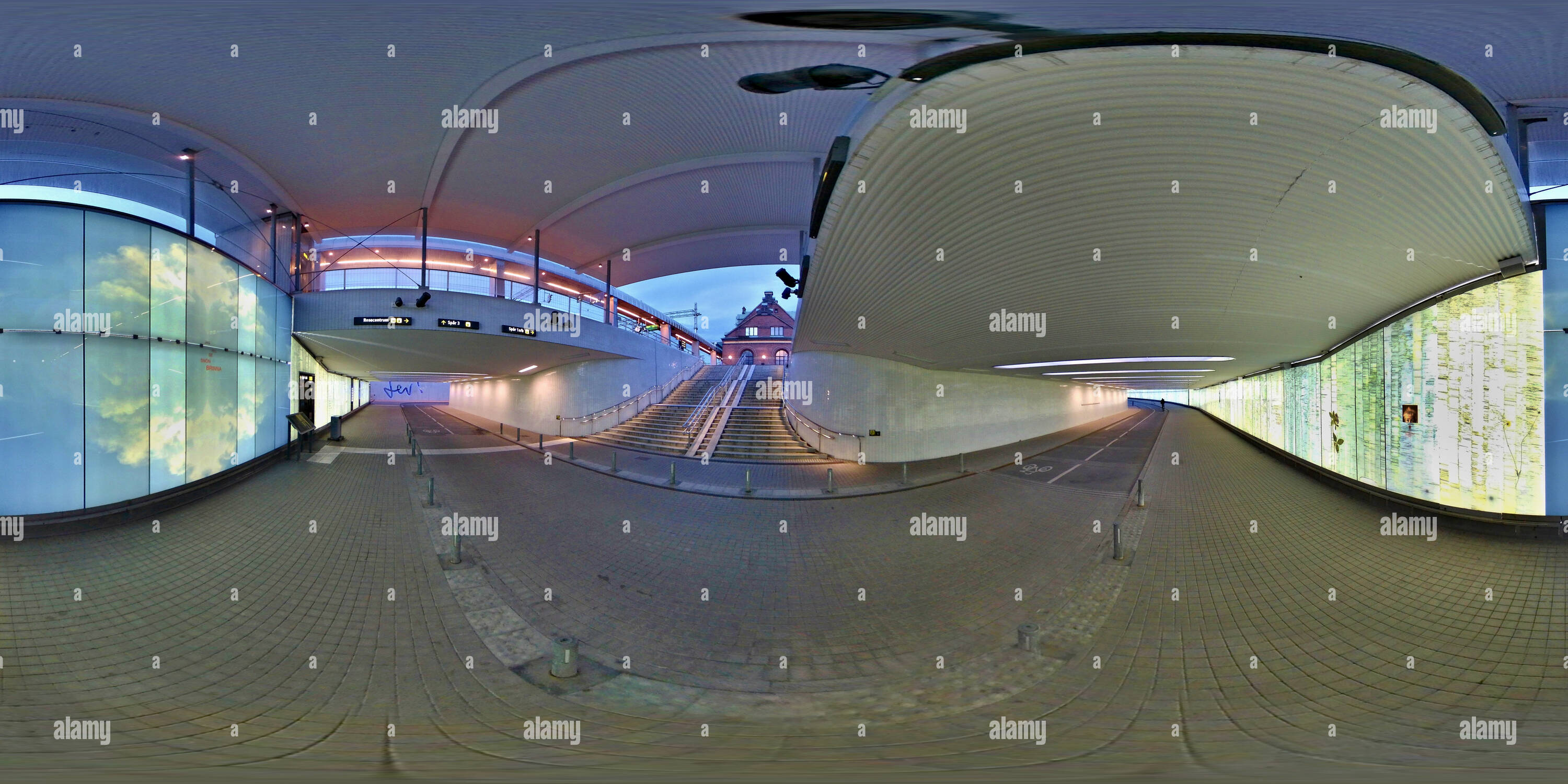 Vue panoramique à 360° de Sous la gare d'Umeå, Suède