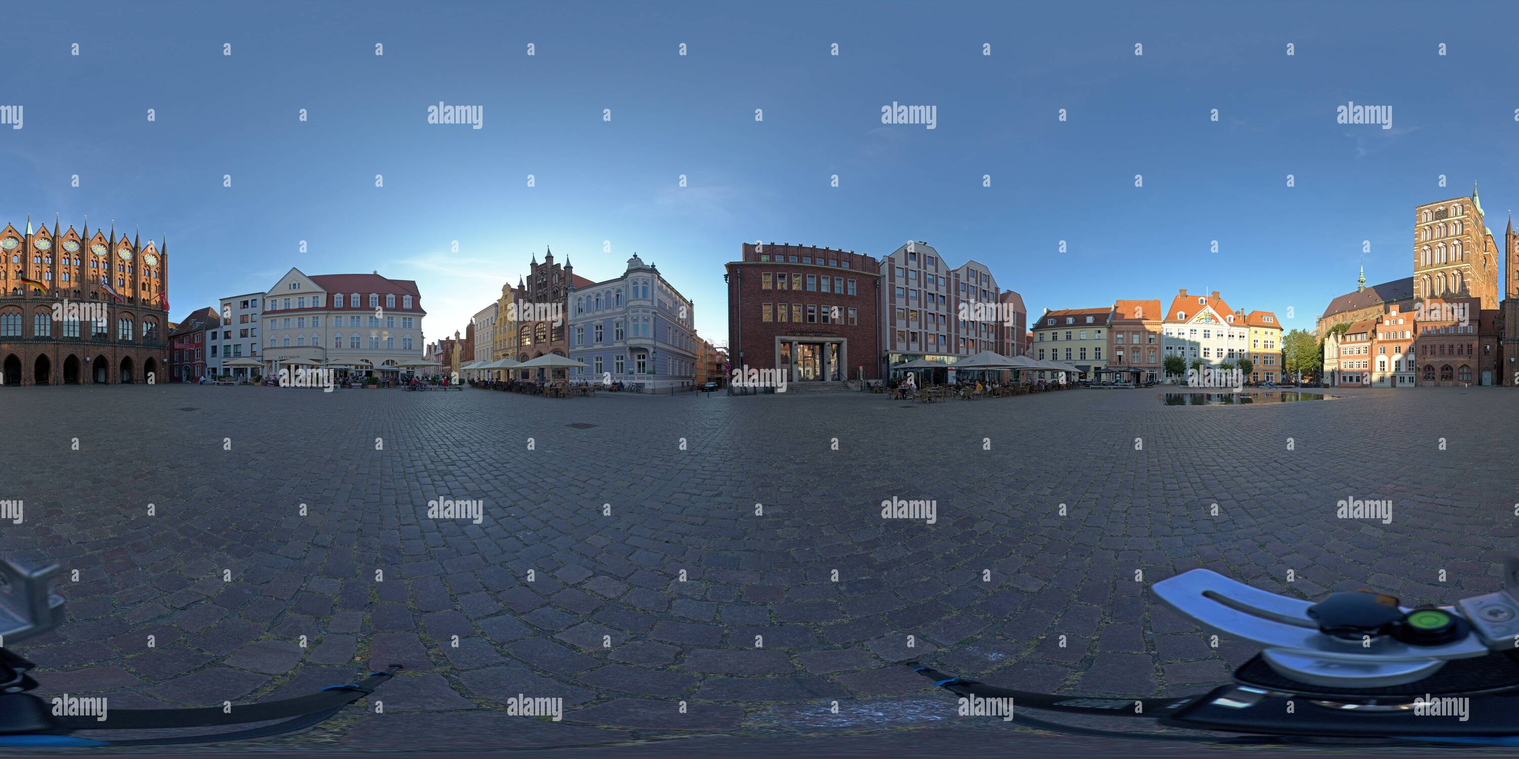 Vue panoramique à 360° de Photo à 360 degrés, place du marché de Stralsund, Mecklembourg-Poméranie-Occidentale, Allemagne