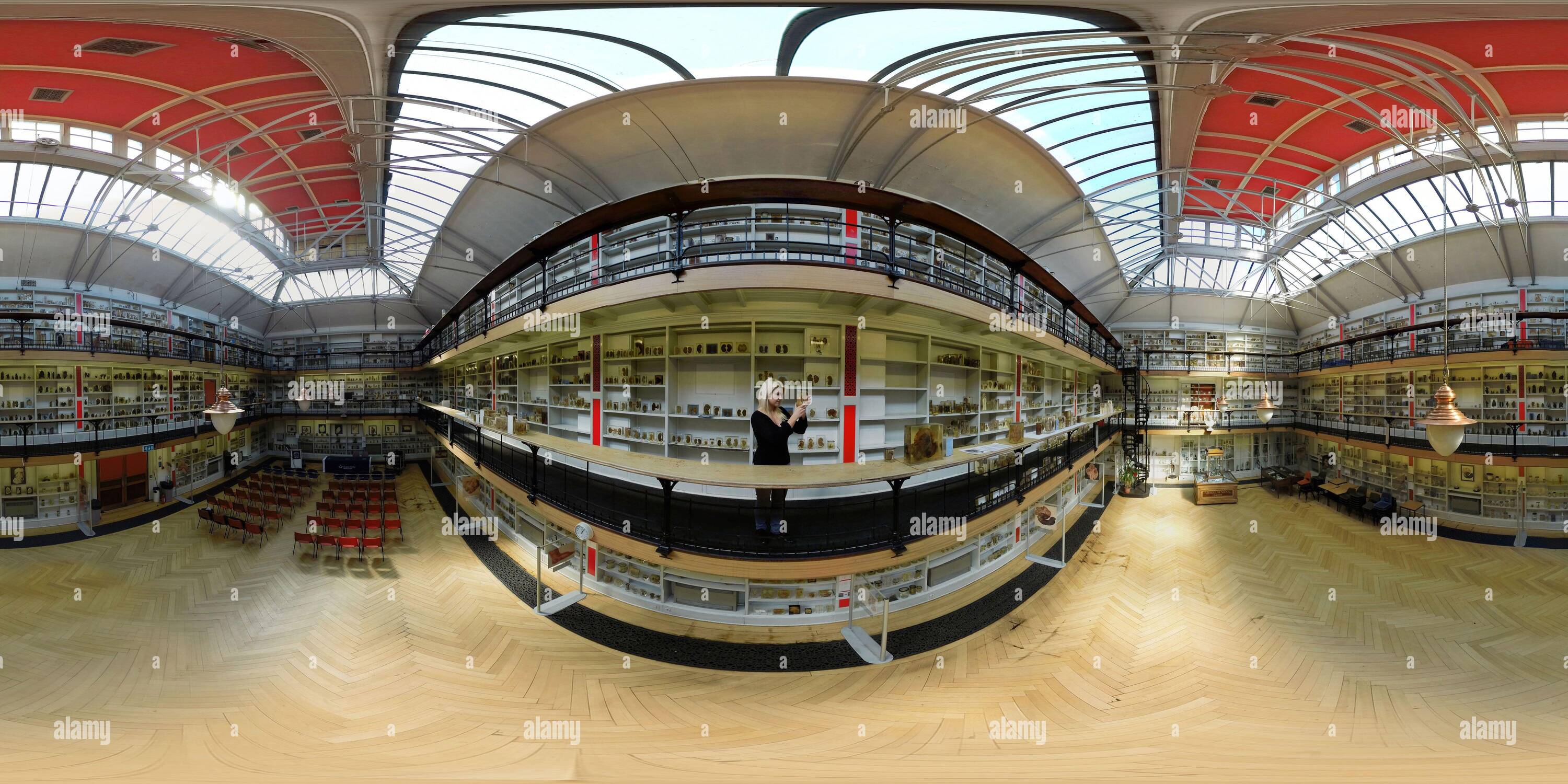 Vue panoramique à 360° de L'INCROYABLE MUSÉE DE PATHOLOGIE À L'HÔPITAL BART (ST BARTHOLEMEWS) DE LONDRES. PHOTO : © MARK PAIN / ALAMY