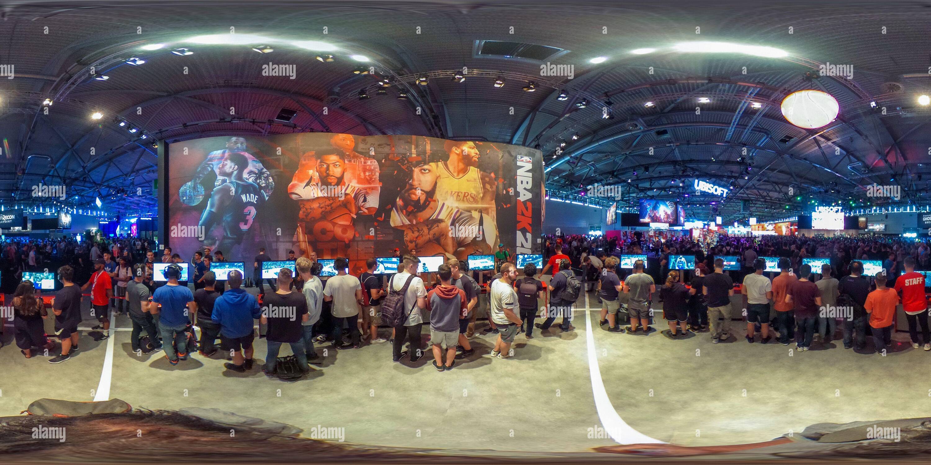 Vue panoramique à 360° de Salon de la gamescom à Cologne, 21.08.2019