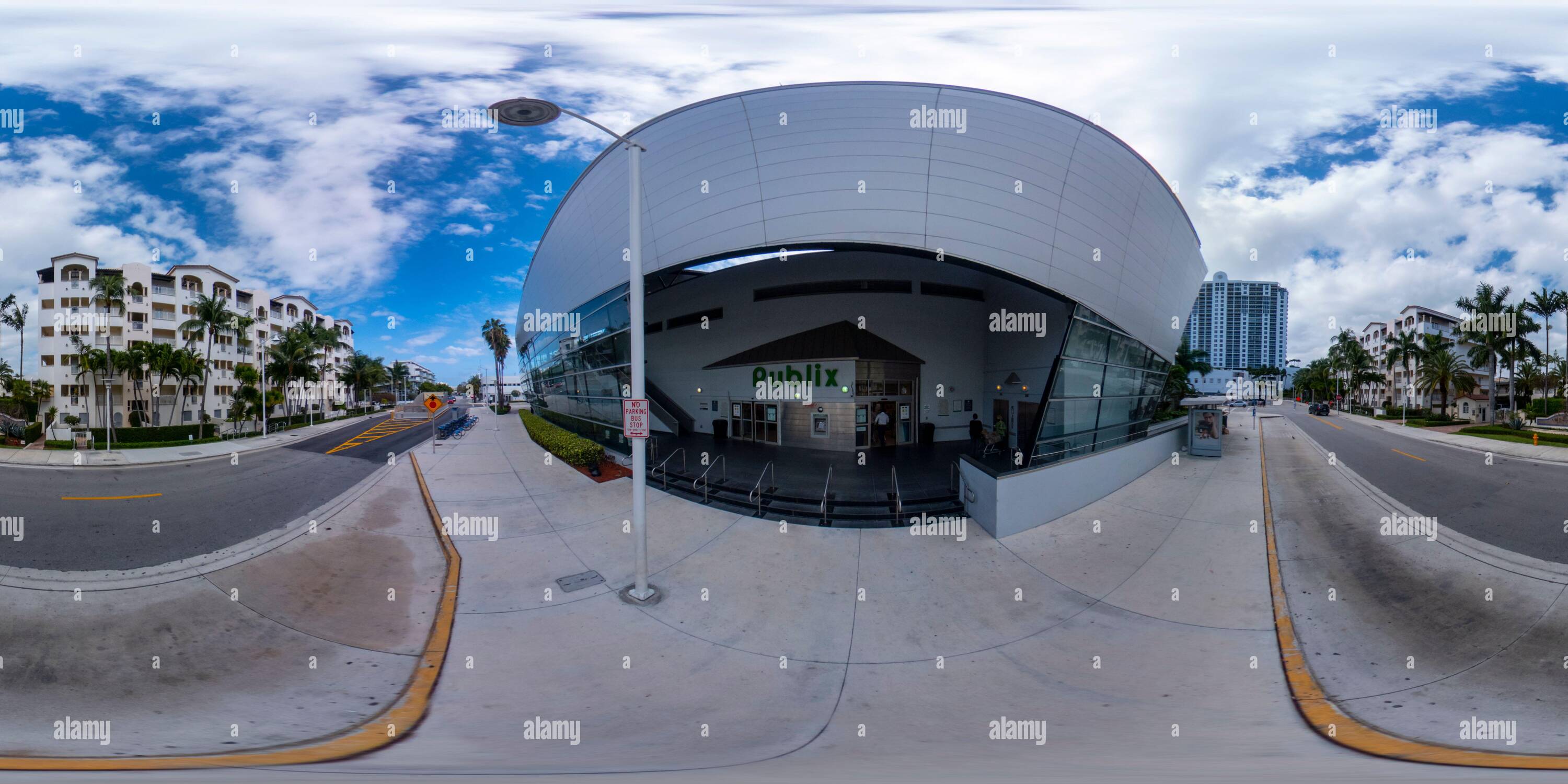 Vue panoramique à 360° de 360 vr photo supermarché Publix Miami Beach FL