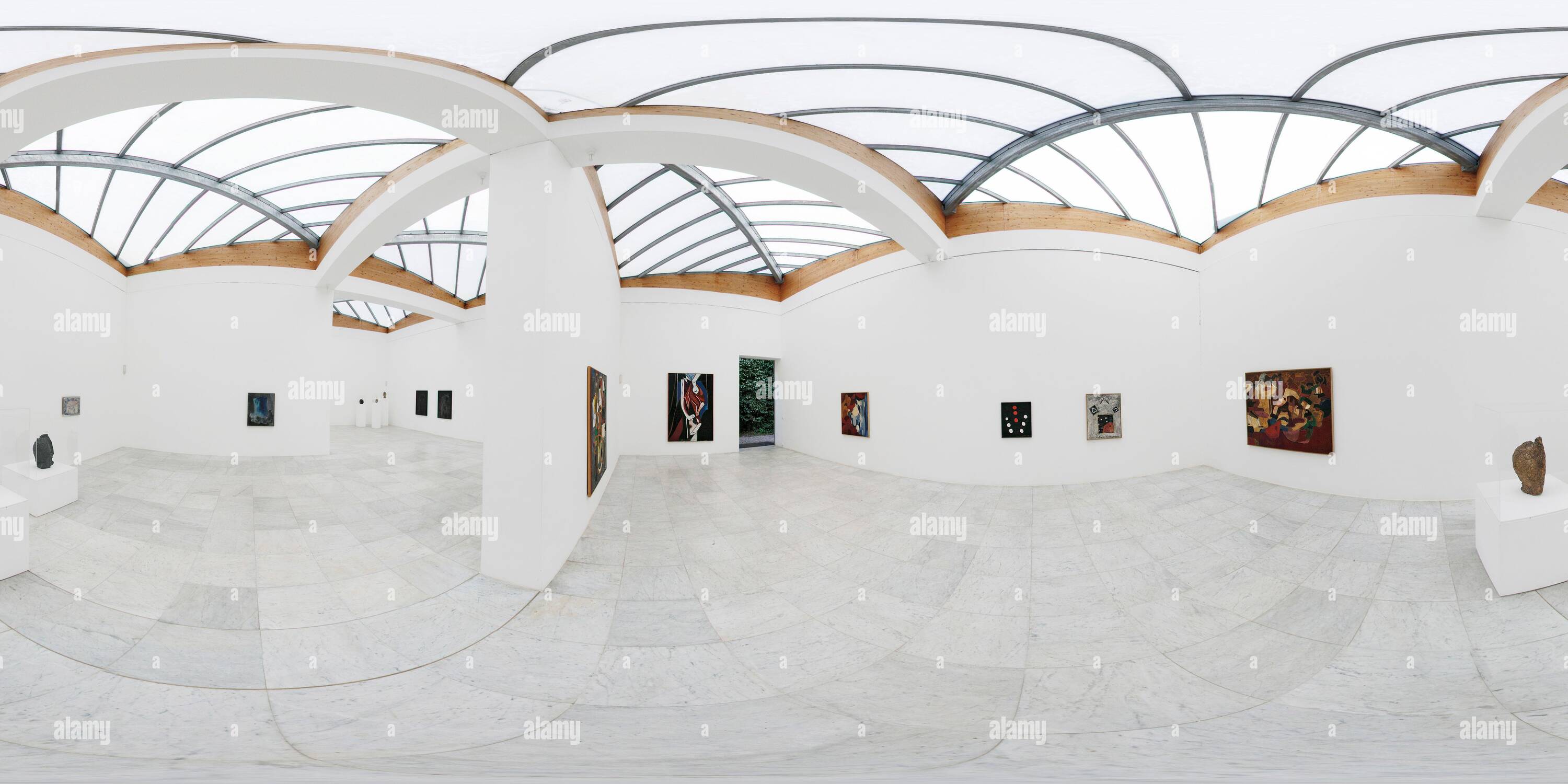 Vue panoramique à 360° de Neuss, NRW, Allemagne, Insel Hombroich: Galerie d'art 'Labyrinth'