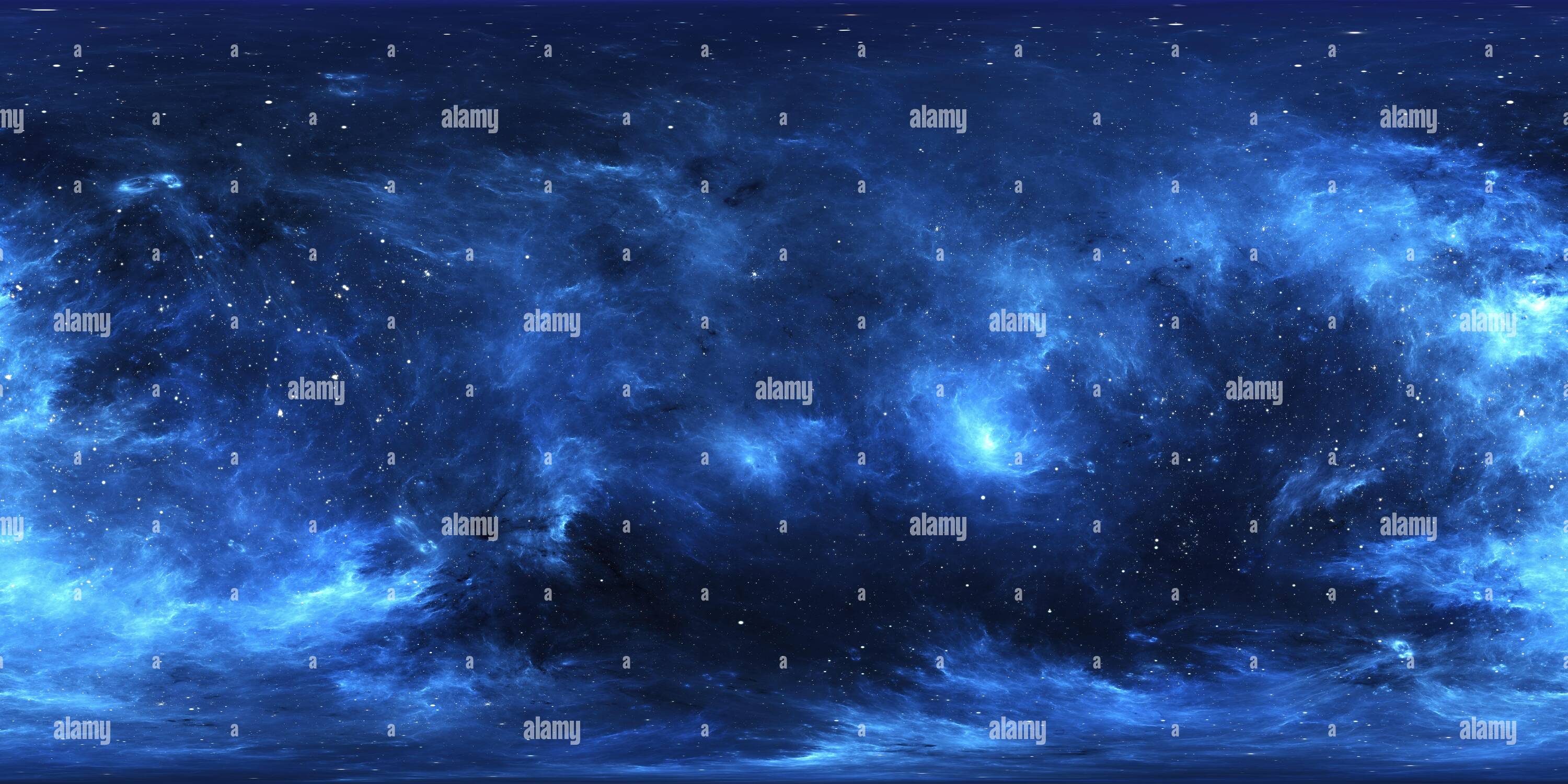 Vue panoramique à 360° de nuage interstellaire de 360 degrés de poussière et de gaz. Arrière-plan spatial avec nébuleuse et étoiles. Nébuleuse lumineuse. Panorama, environnement carte HDRI 360°. Equirectan