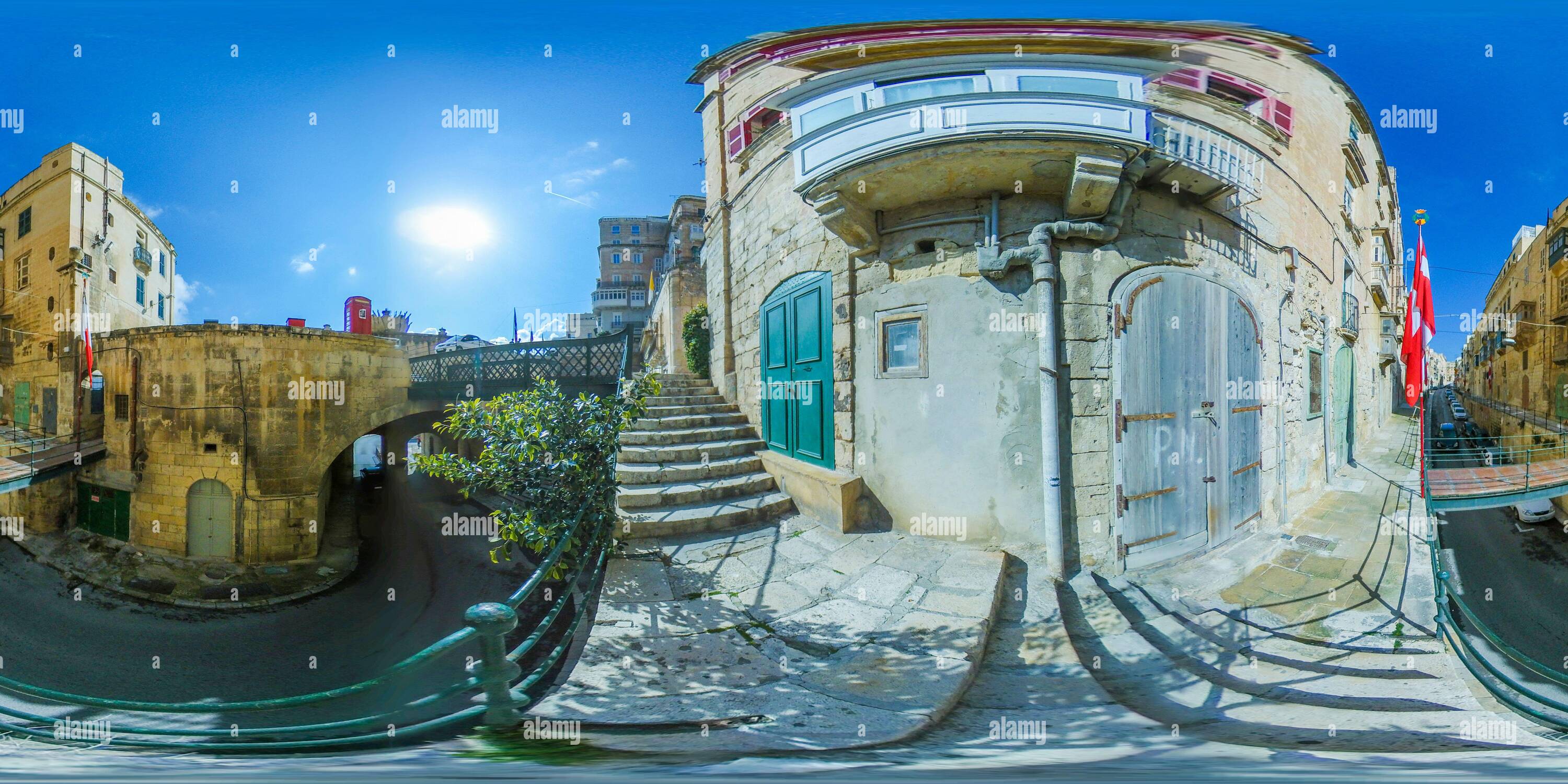 Vue panoramique à 360° de Rues de La Valette, Malte