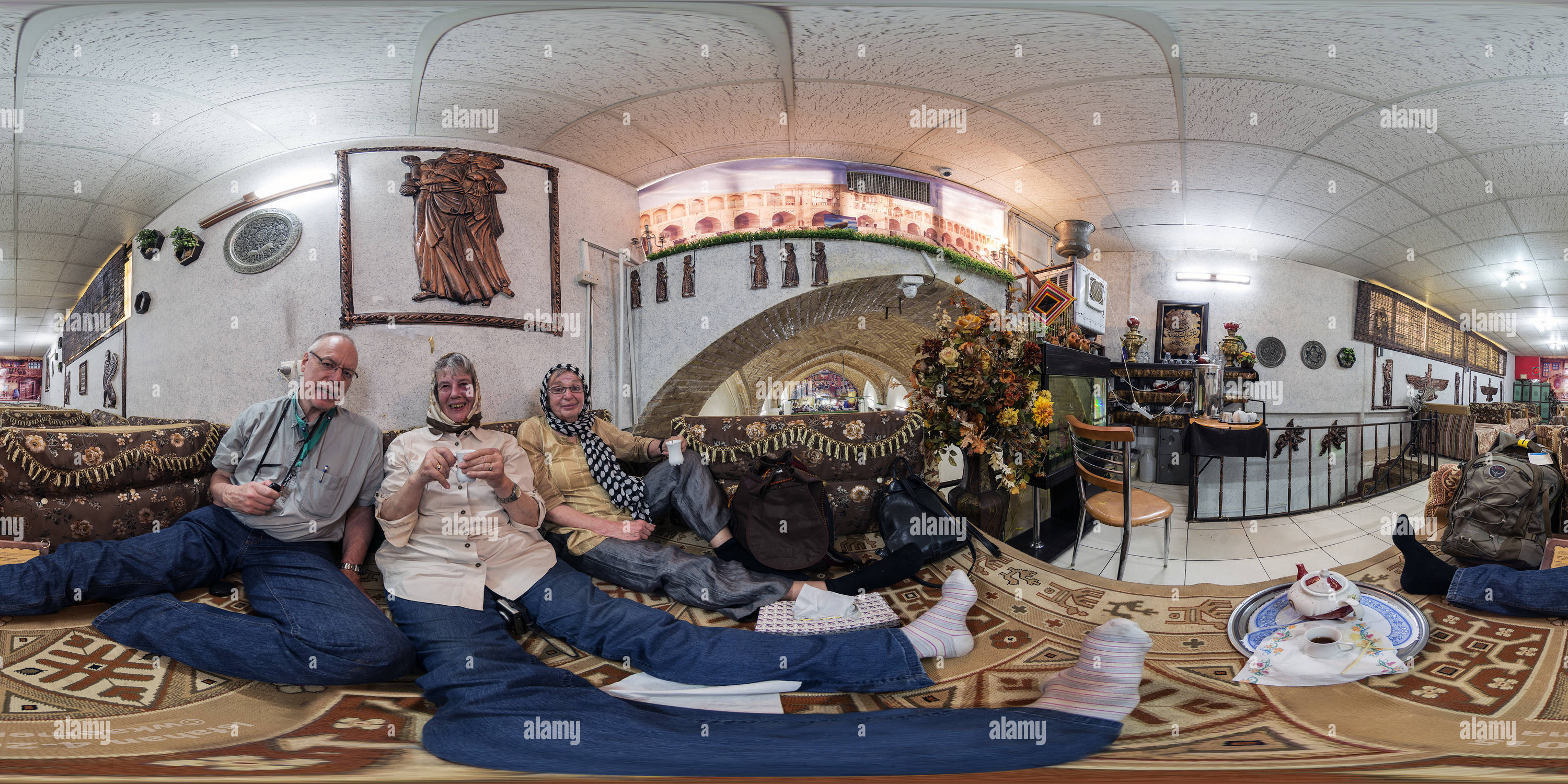 Vue panoramique à 360° de Isfahan Teahouse