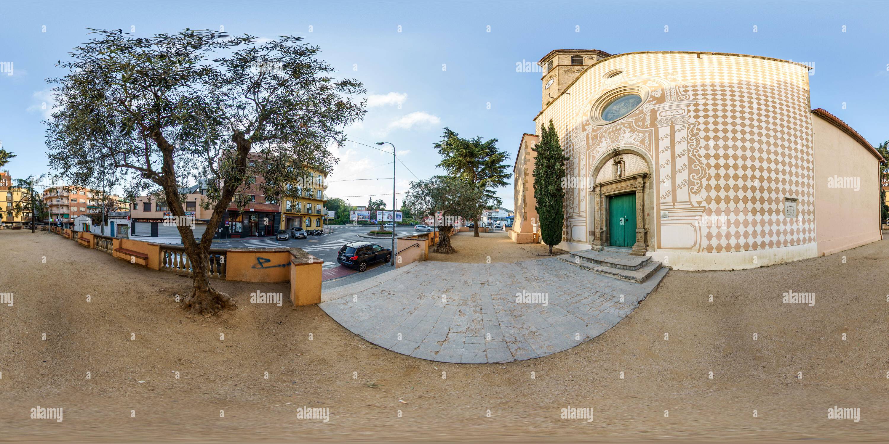 Vue panoramique à 360° de Église Santa Maria, Pineda de Mar.