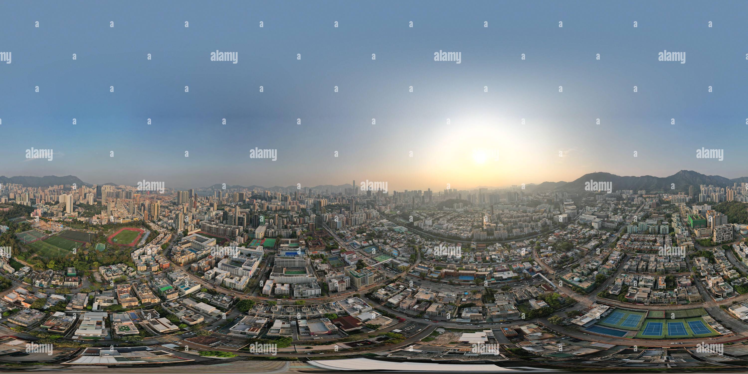 Vue panoramique à 360° de Kowloon tong paysage urbain du centre-ville