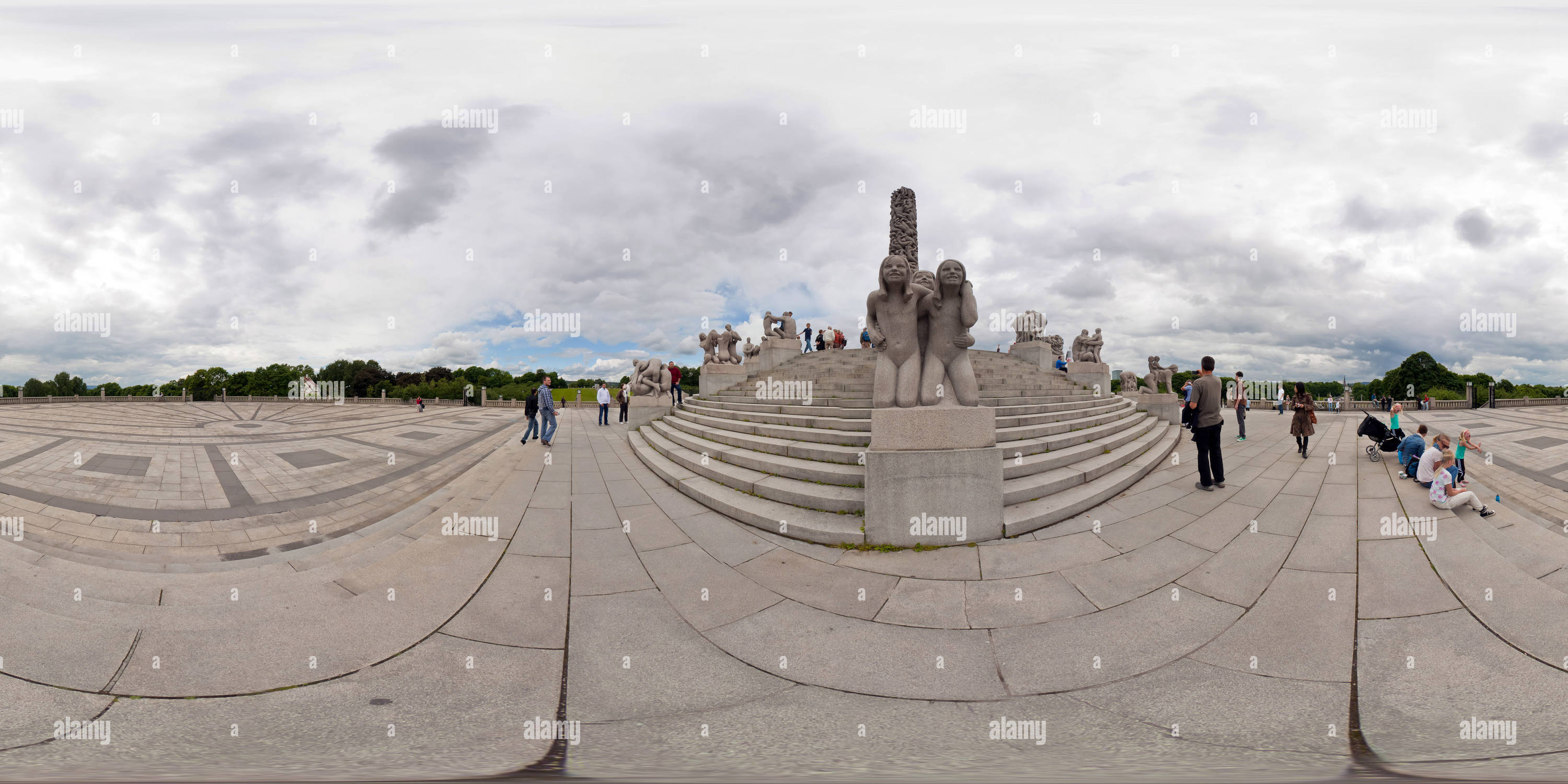 Vue panoramique à 360° de Parc de sculptures de Vigeland, Oslo