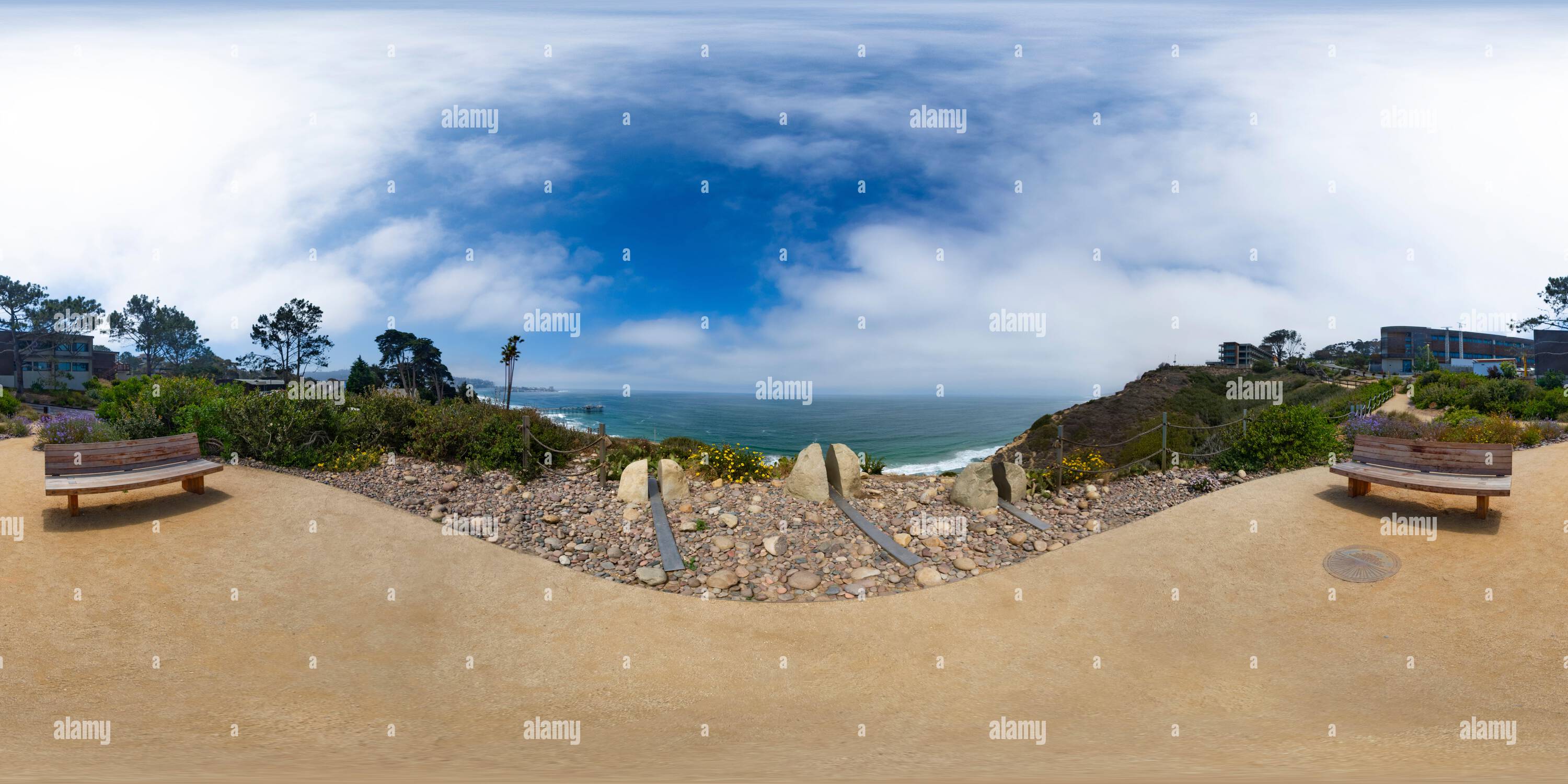 Vue panoramique à 360° de Memorial près de Scripps Pier