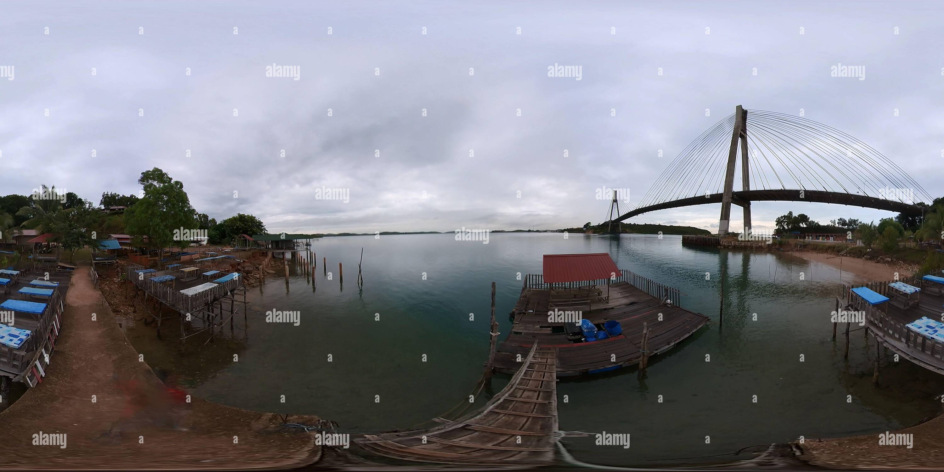 Vue panoramique à 360° de Pont 'Barelang', icône de l'île de Batam Indonésie