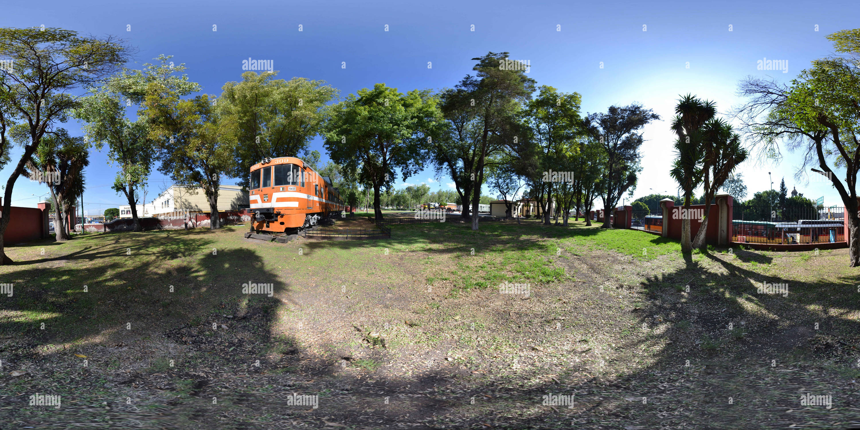 Vue panoramique à 360° de Railcar 309 Puebla Railroad Museum