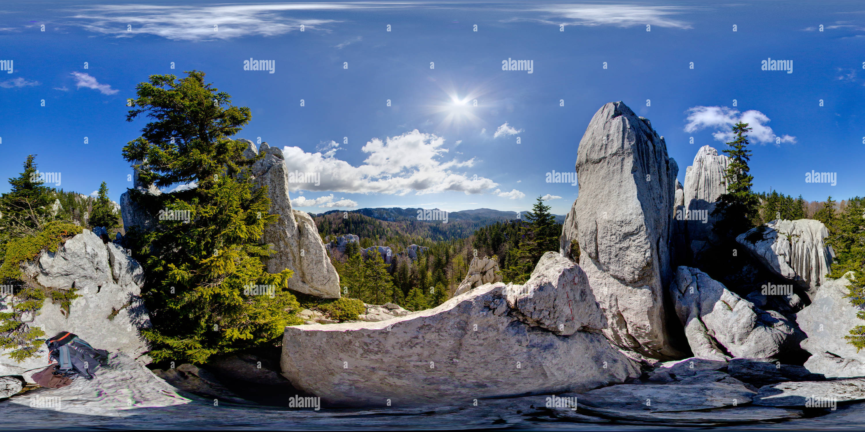 Vue panoramique à 360° de Samarske stijene, Južna skupina (roches de selle, groupe sud) - 2