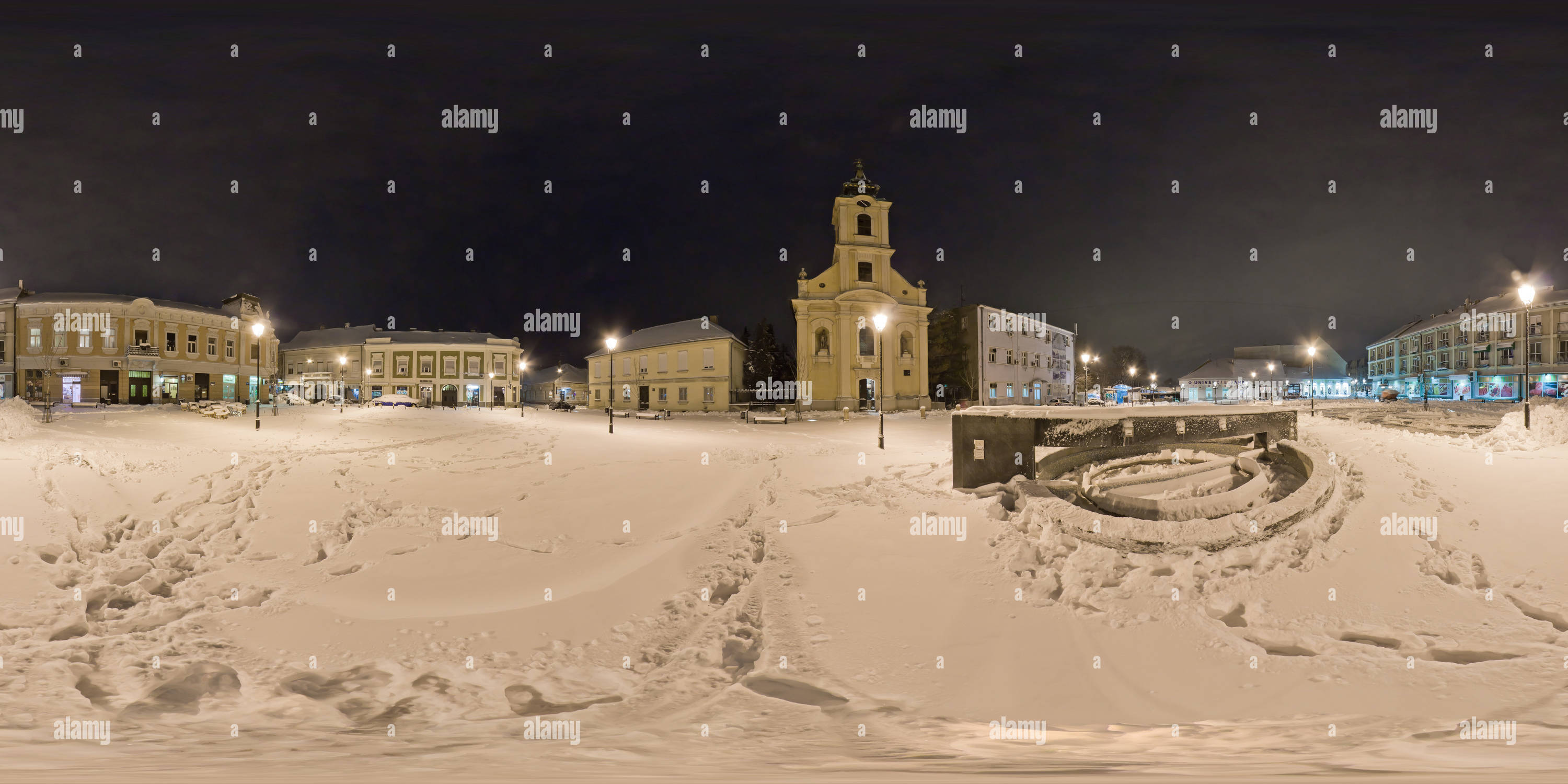 Vue panoramique à 360° de Veliki trg, Zemun 09.12.2012.