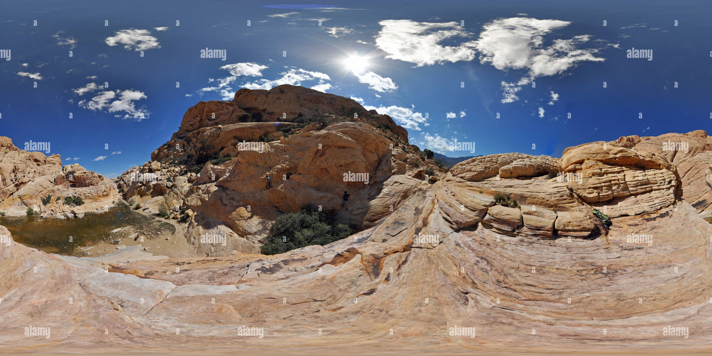 Vue panoramique à 360° de Calico Tanks Trail 02, Red Rock Canyon, Nevada