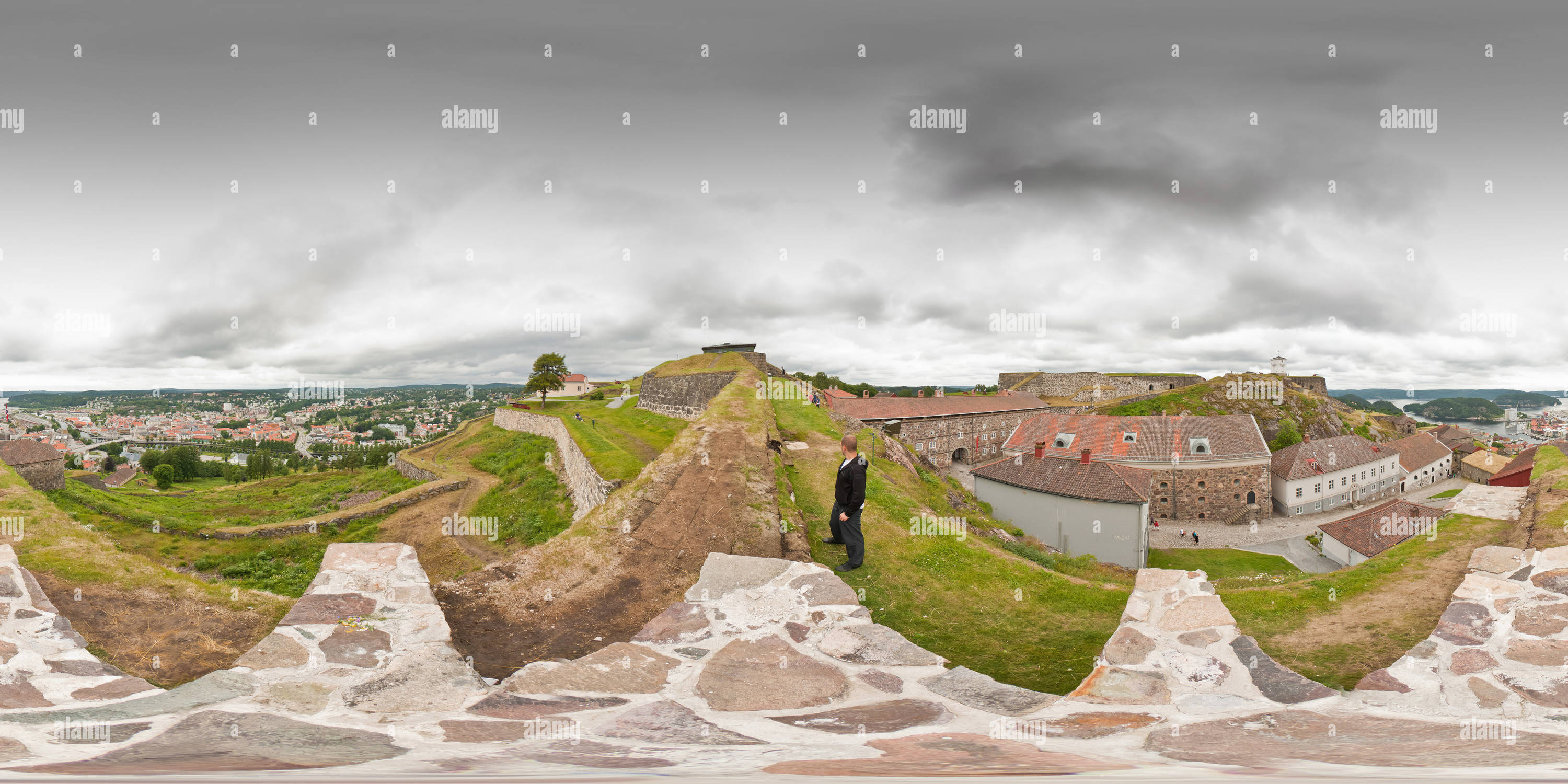 Vue panoramique à 360° de Forteresse de Fredriksten, Halden, Norvège