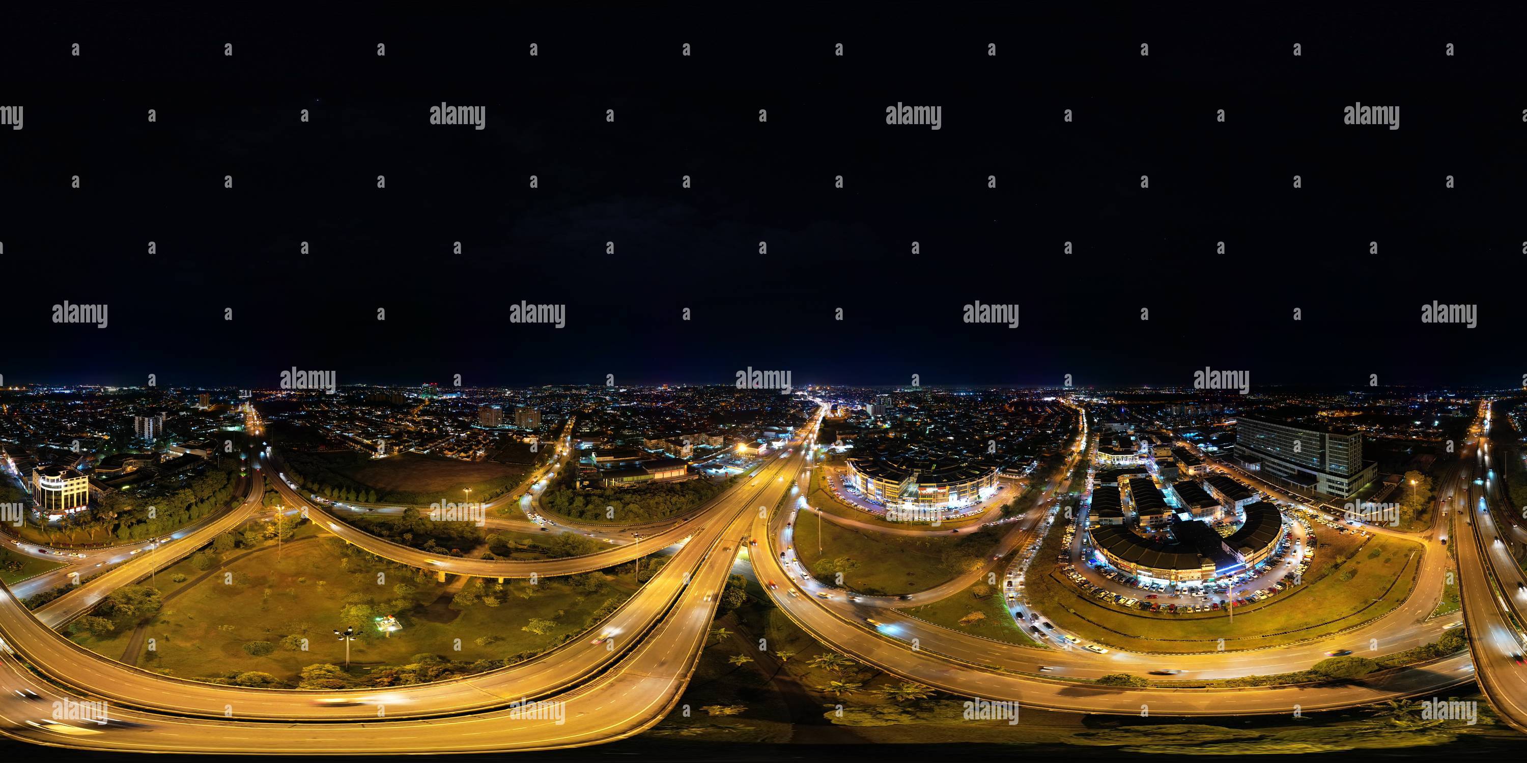 Vue panoramique à 360° de Kenyalang Flyover Interchange, Kuching