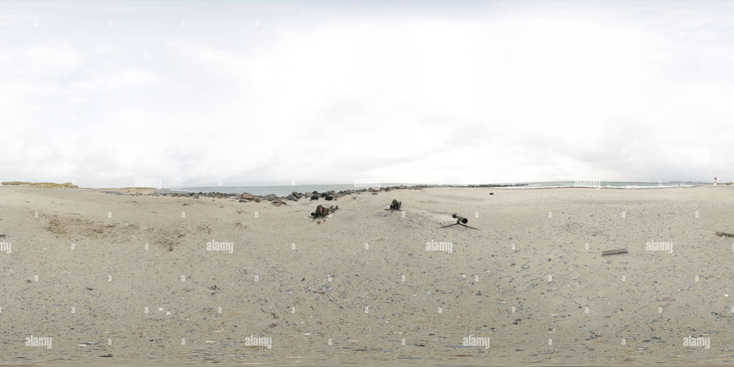 Vue panoramique à 360° de Photographes sur la plage