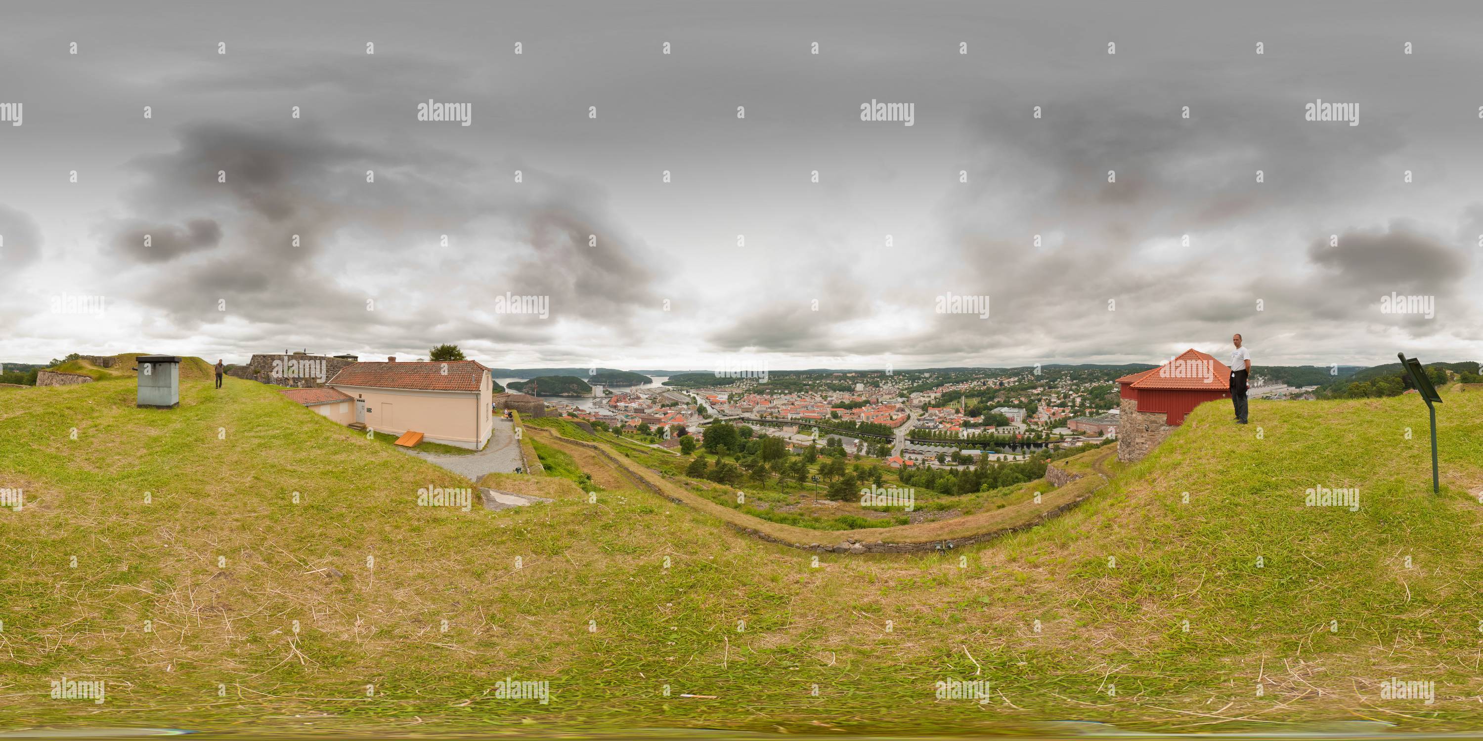 Vue panoramique à 360° de Halden, vue de Fredriksten fotrtrtress