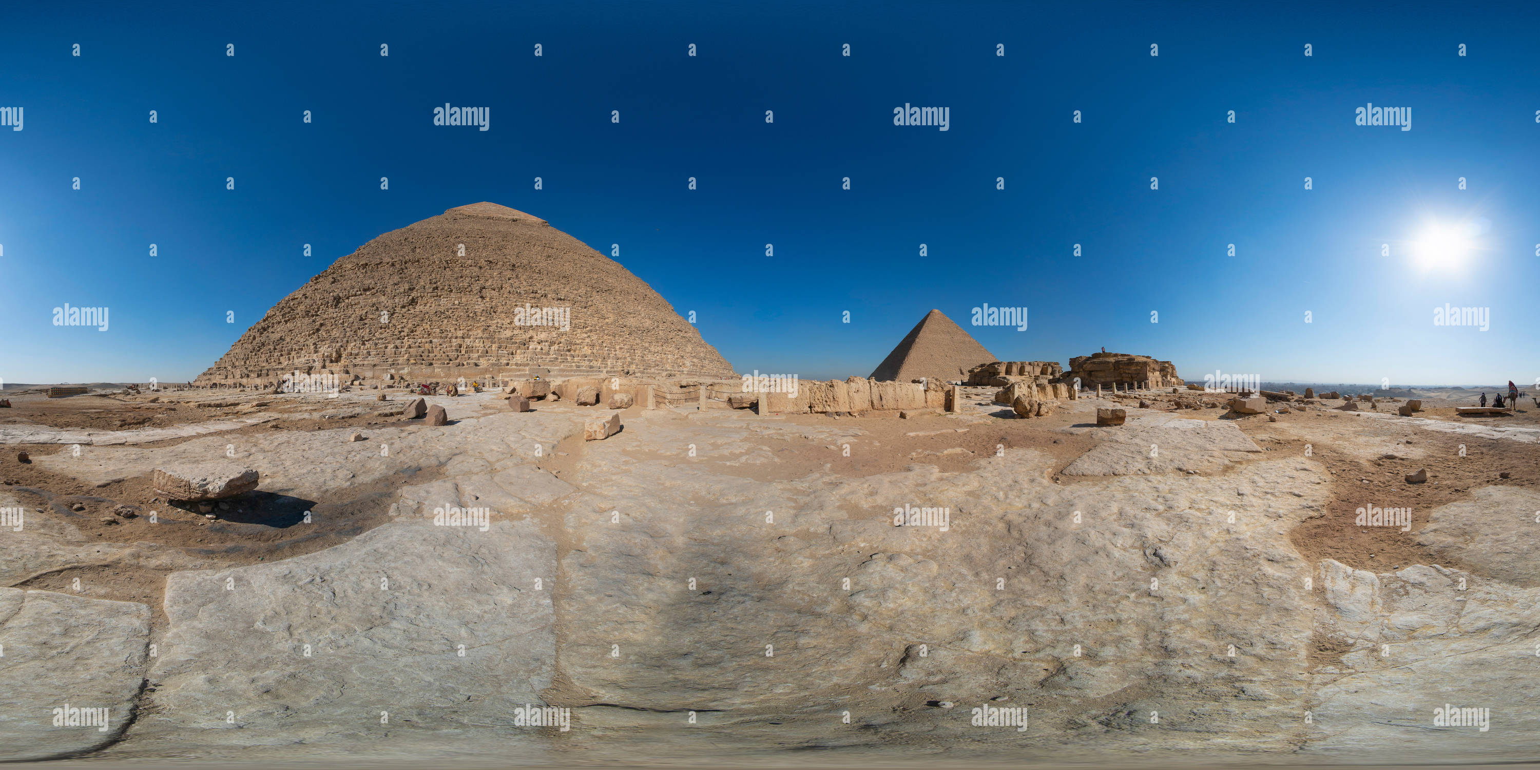 Vue panoramique à 360° de Pyramides de Gizeh, Égypte