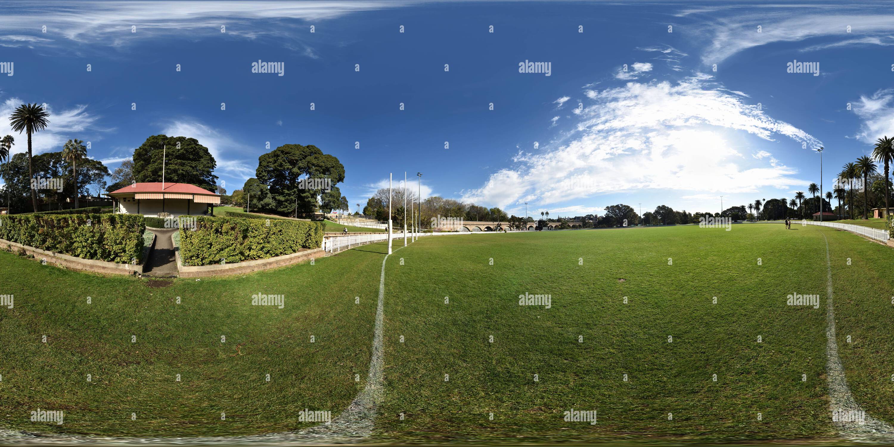 Vue panoramique à 360° de Arrêt Jubilee Oval et Jubilee Light Rail, Tram Sheds, Glebe, Sydney Australie