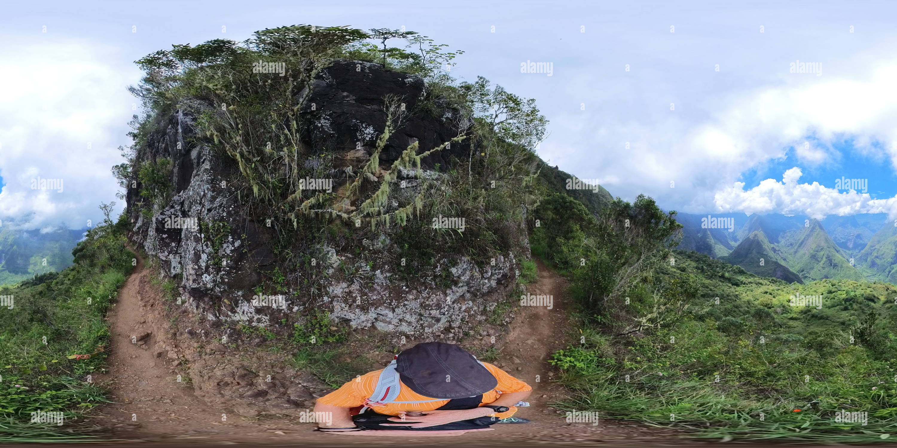 Vue panoramique à 360° de Cirque de Mafate, île de la Réunion