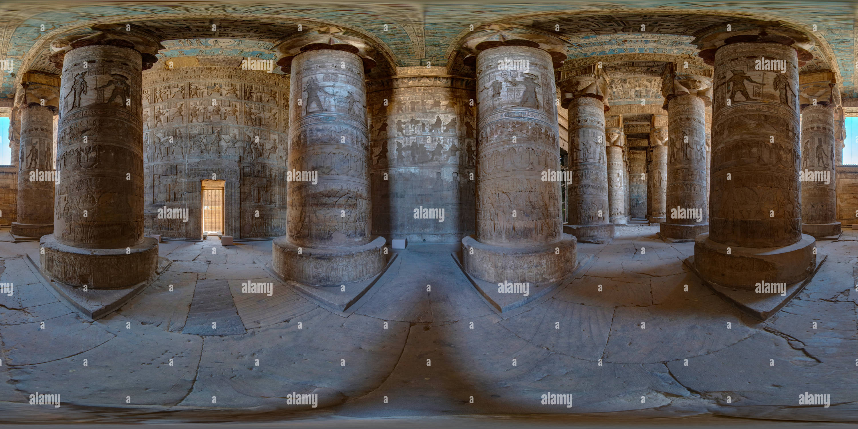 Vue panoramique à 360° de Temple Dendera de Hathor