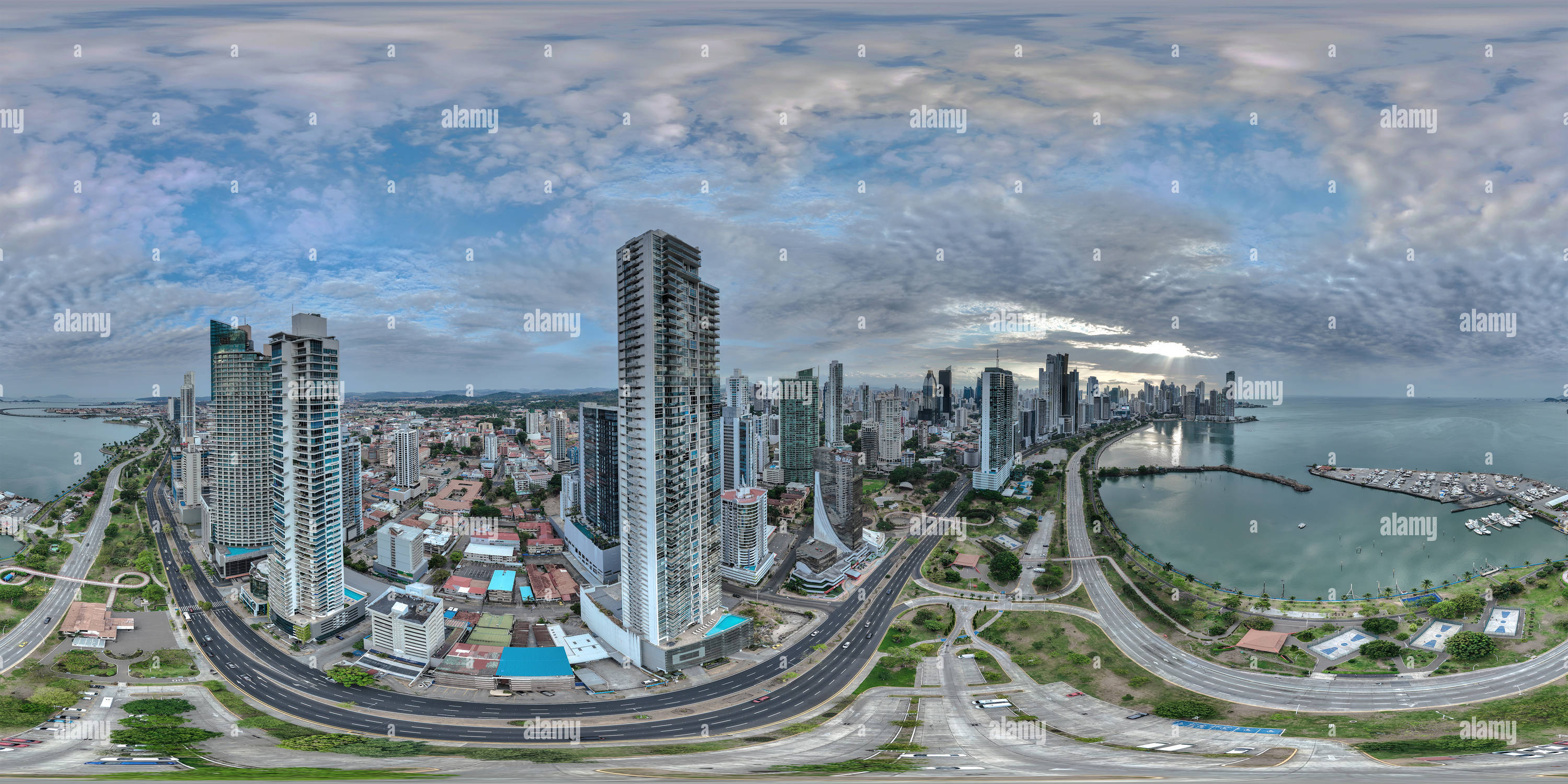 Vue panoramique à 360° de Panamá - avenue Balboa