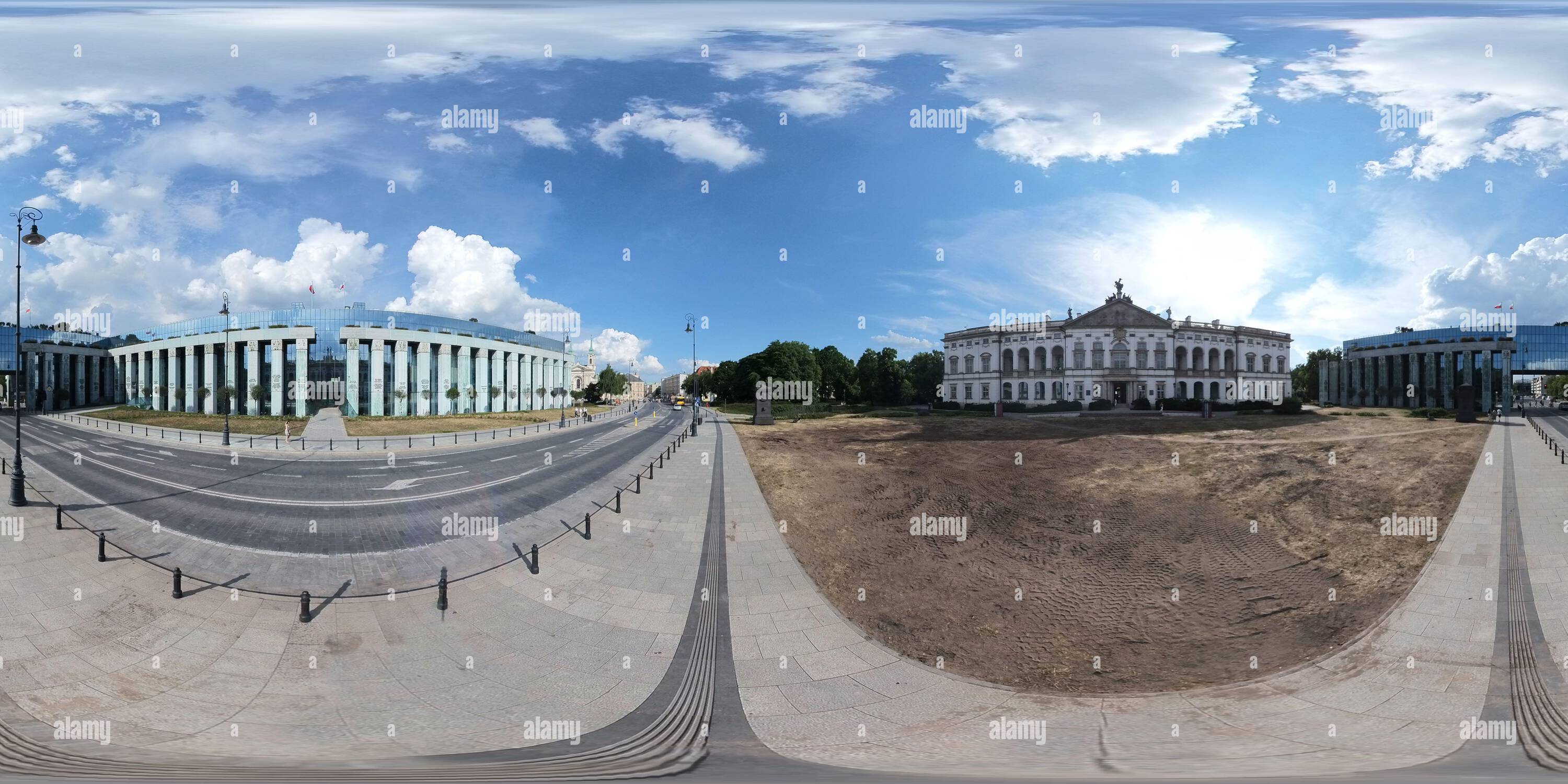 Vue panoramique à 360° de Vieille ville de Varsovie