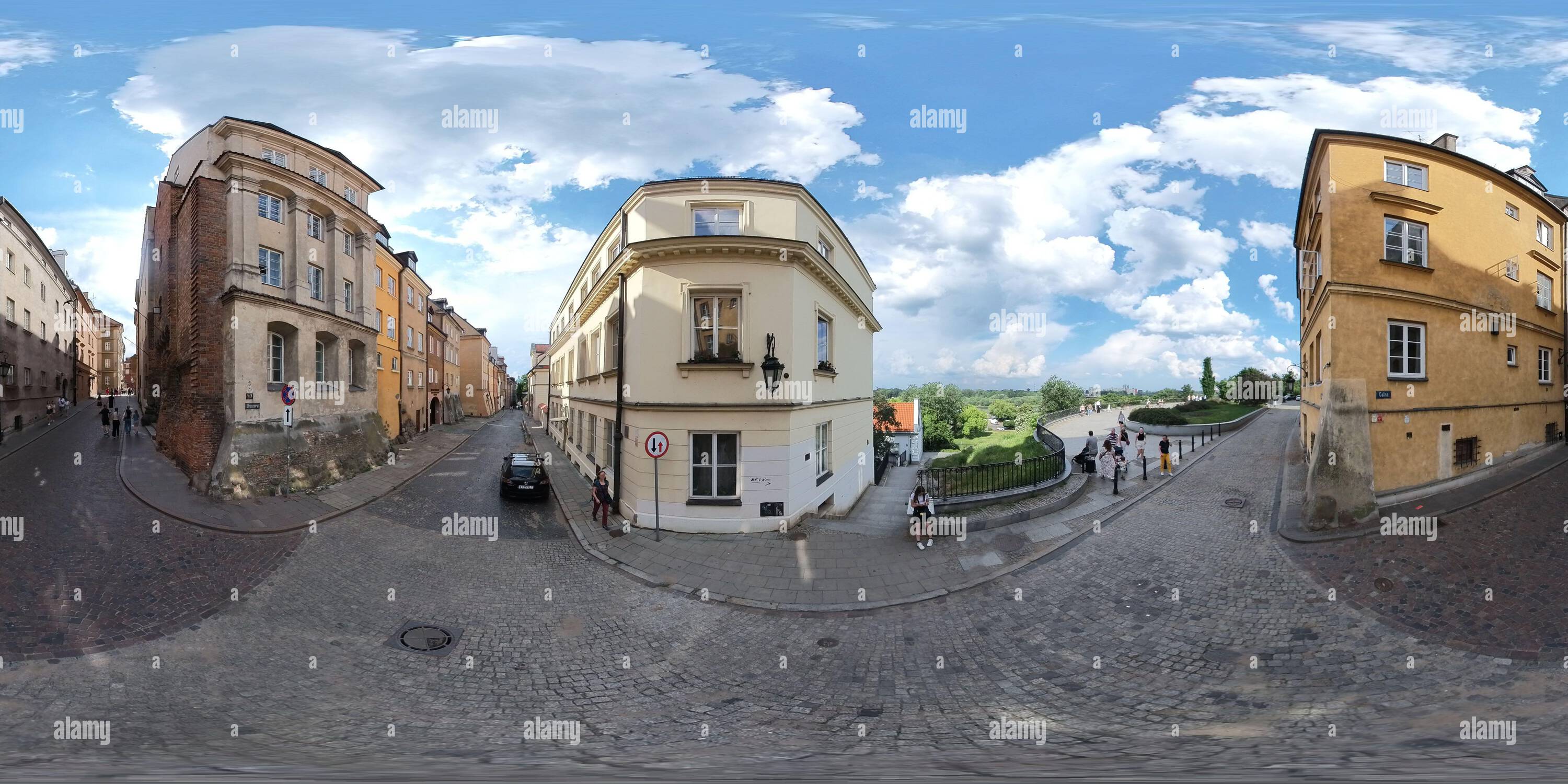 Vue panoramique à 360° de Vieille ville de Varsovie