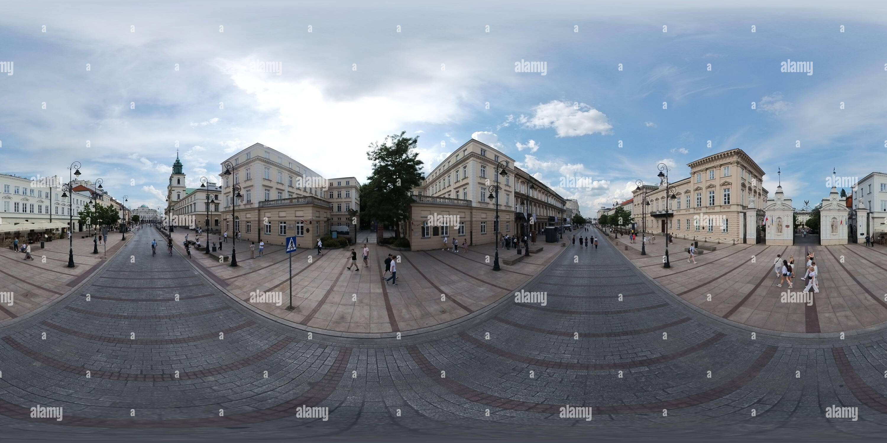 Vue panoramique à 360° de Vieille ville de Varsovie