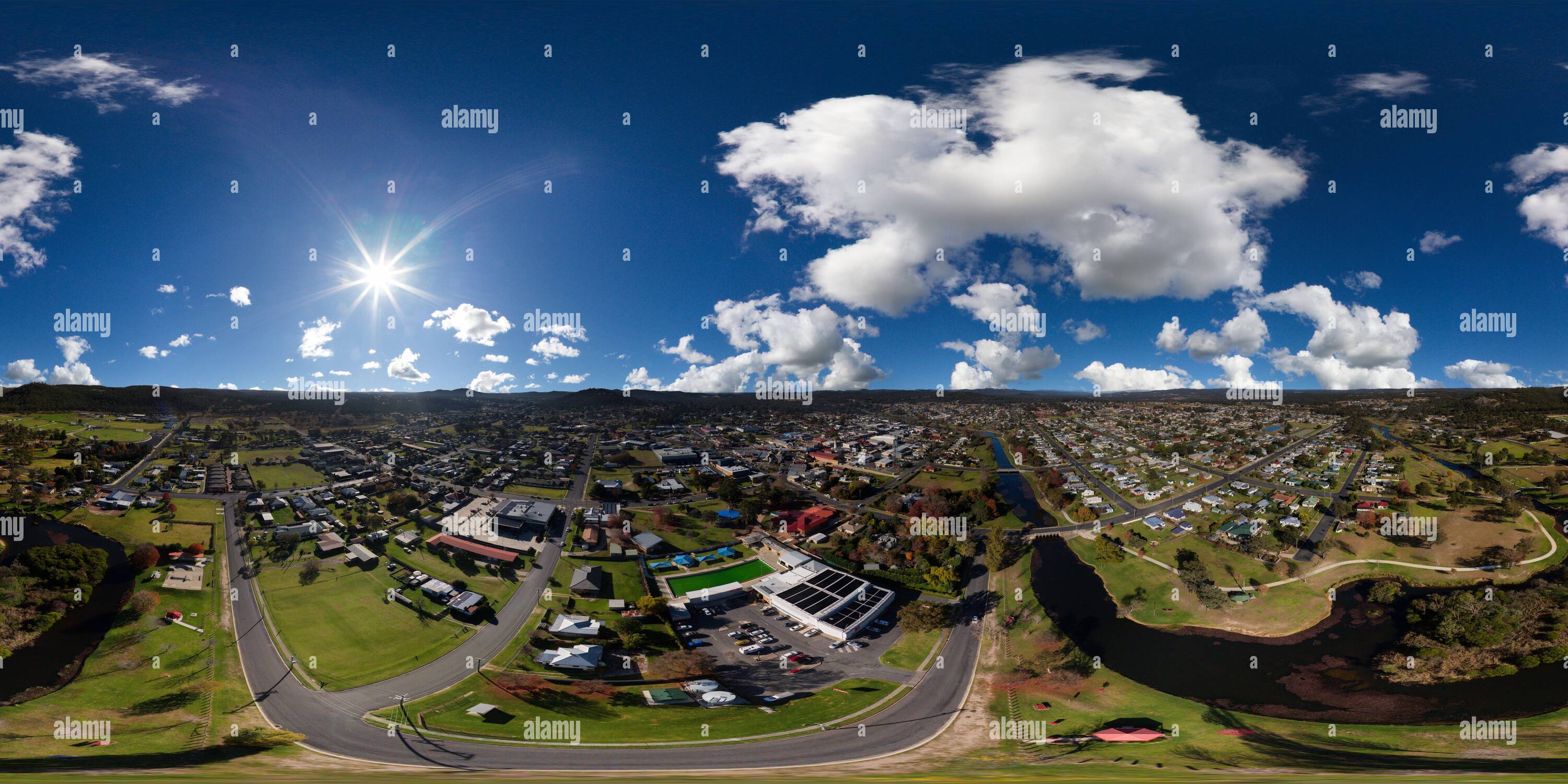 Vue panoramique à 360° de Panorama aérien à 360° de Stanthorpe sur la Granite Belt South East Queensland Australie