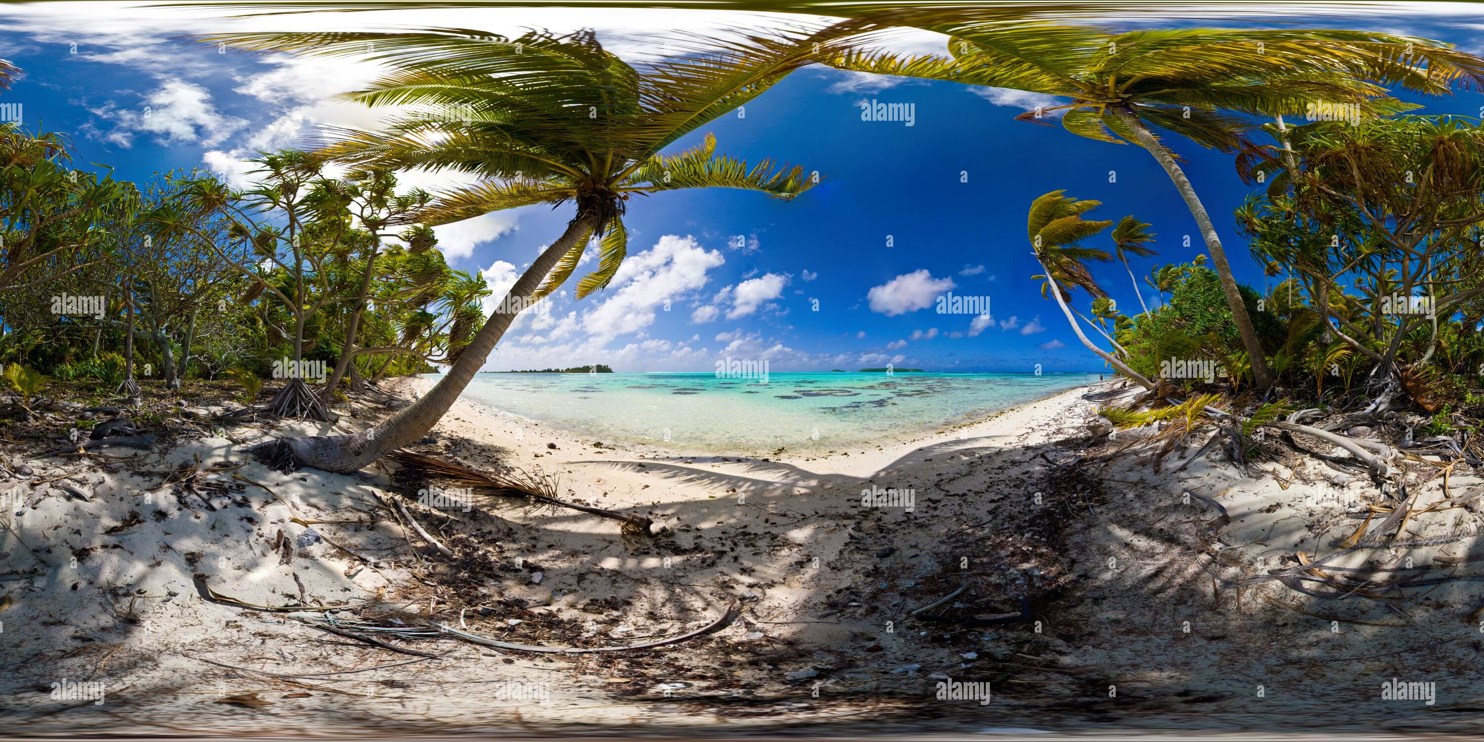 Vue panoramique à 360° de Tetiaroa : Désert Beach