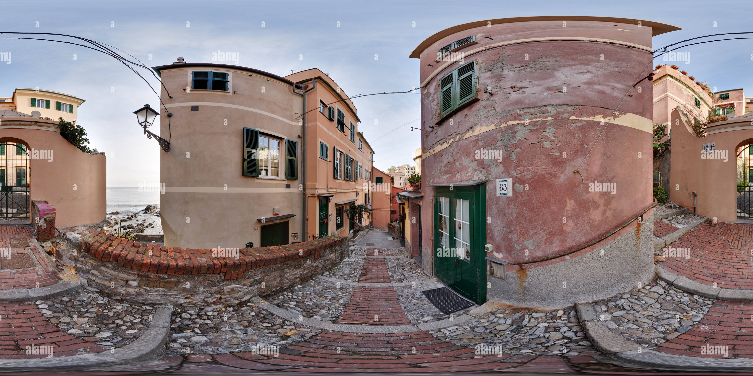 Vue panoramique à 360° de Boccadasse, Gênes, ligurie, italie