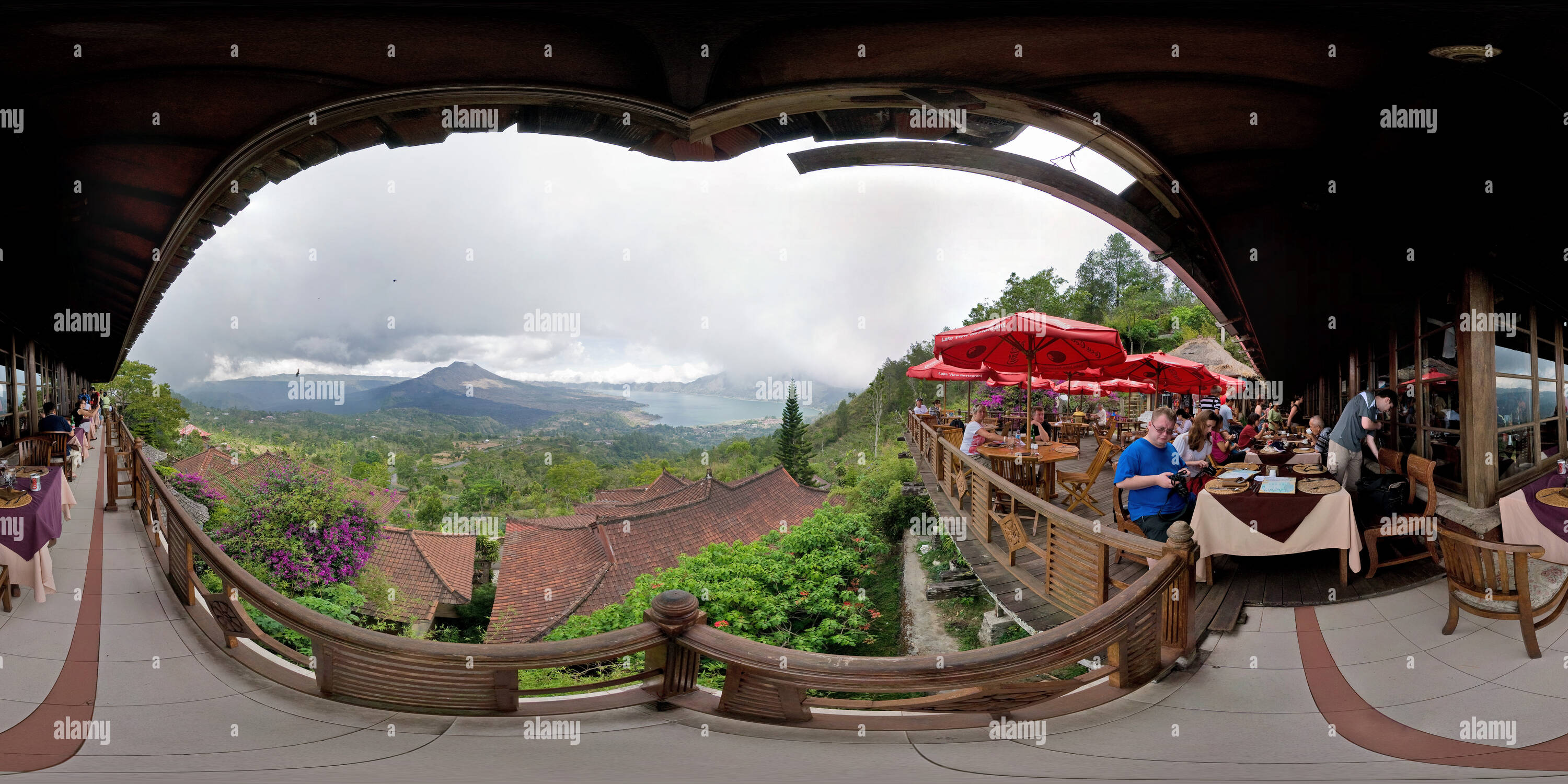 Vue panoramique à 360° de Vue sur le lac Danau Batur