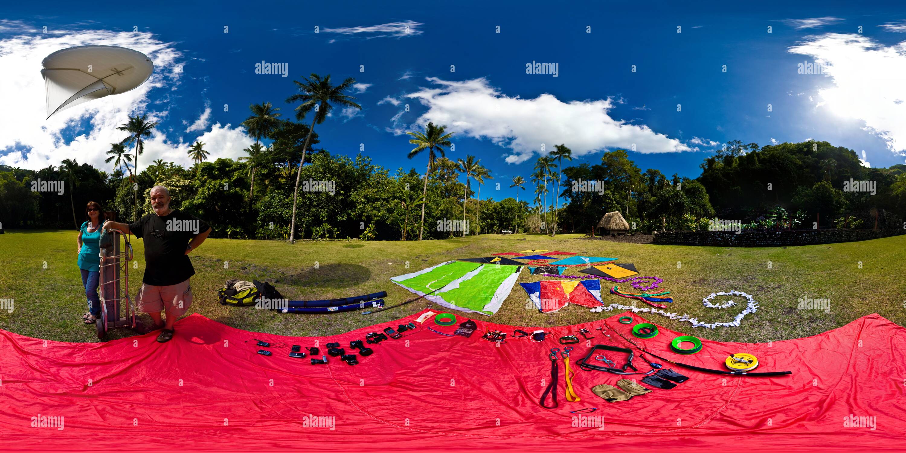 Vue panoramique à 360° de Heidy & Pierre Lesage : Équipement Kap ShowCase au marae Arahurahu