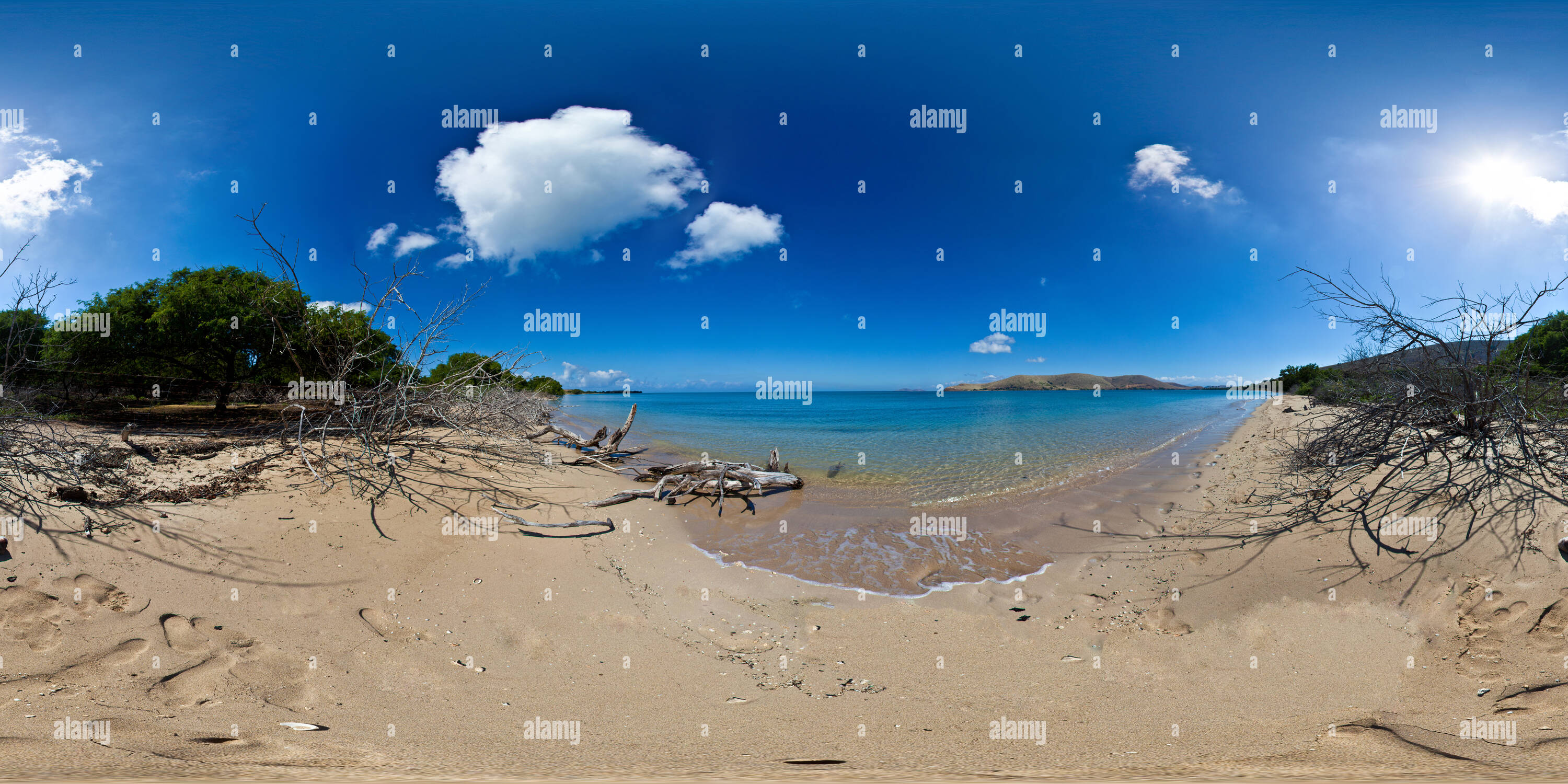 Vue panoramique à 360° de Hugon Island : Désert Beach