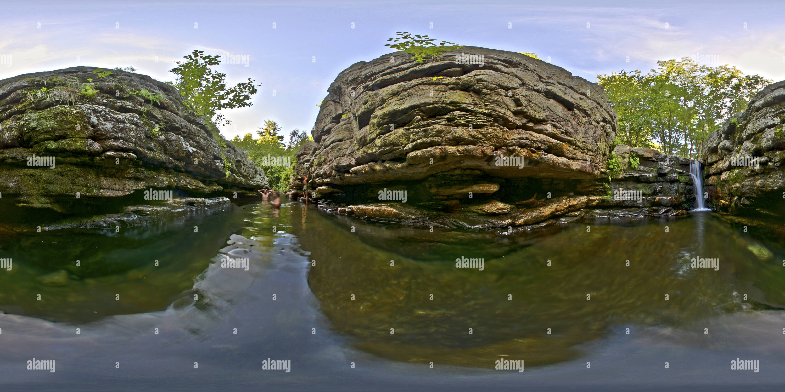 Vue panoramique à 360° de Split Rock Préserver Mohonk New Paltz NY