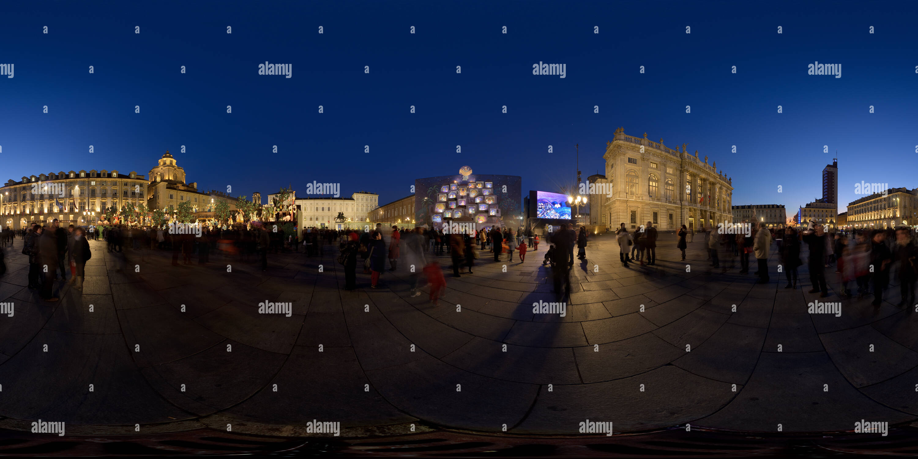 Vue panoramique à 360° de Emanuele Luzzati, scène de la Nativité et de calendrier de l'Avent 2011