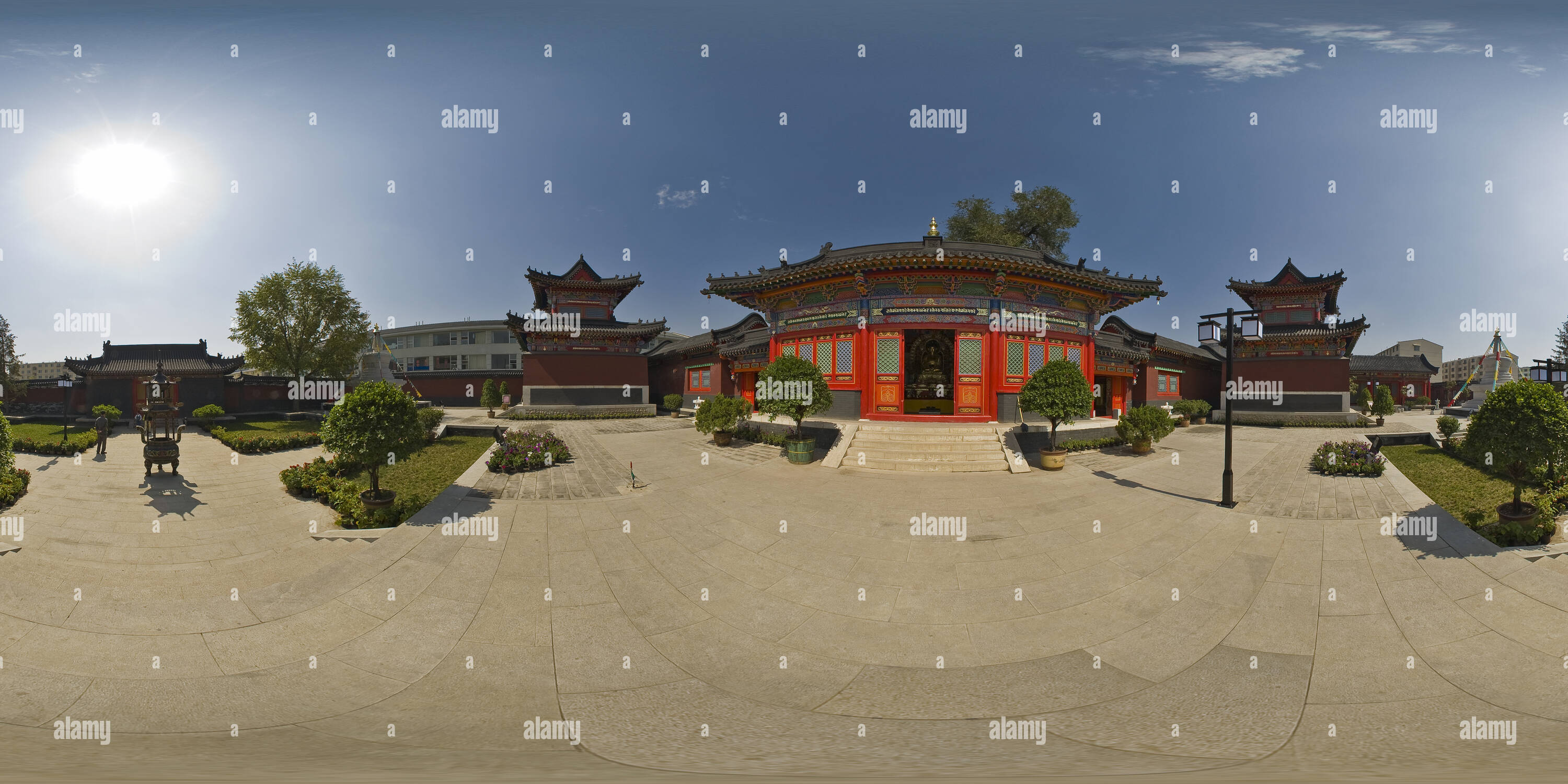 Vue panoramique à 360° de Cvoyant 5 tower temple - trois Shi Fudian