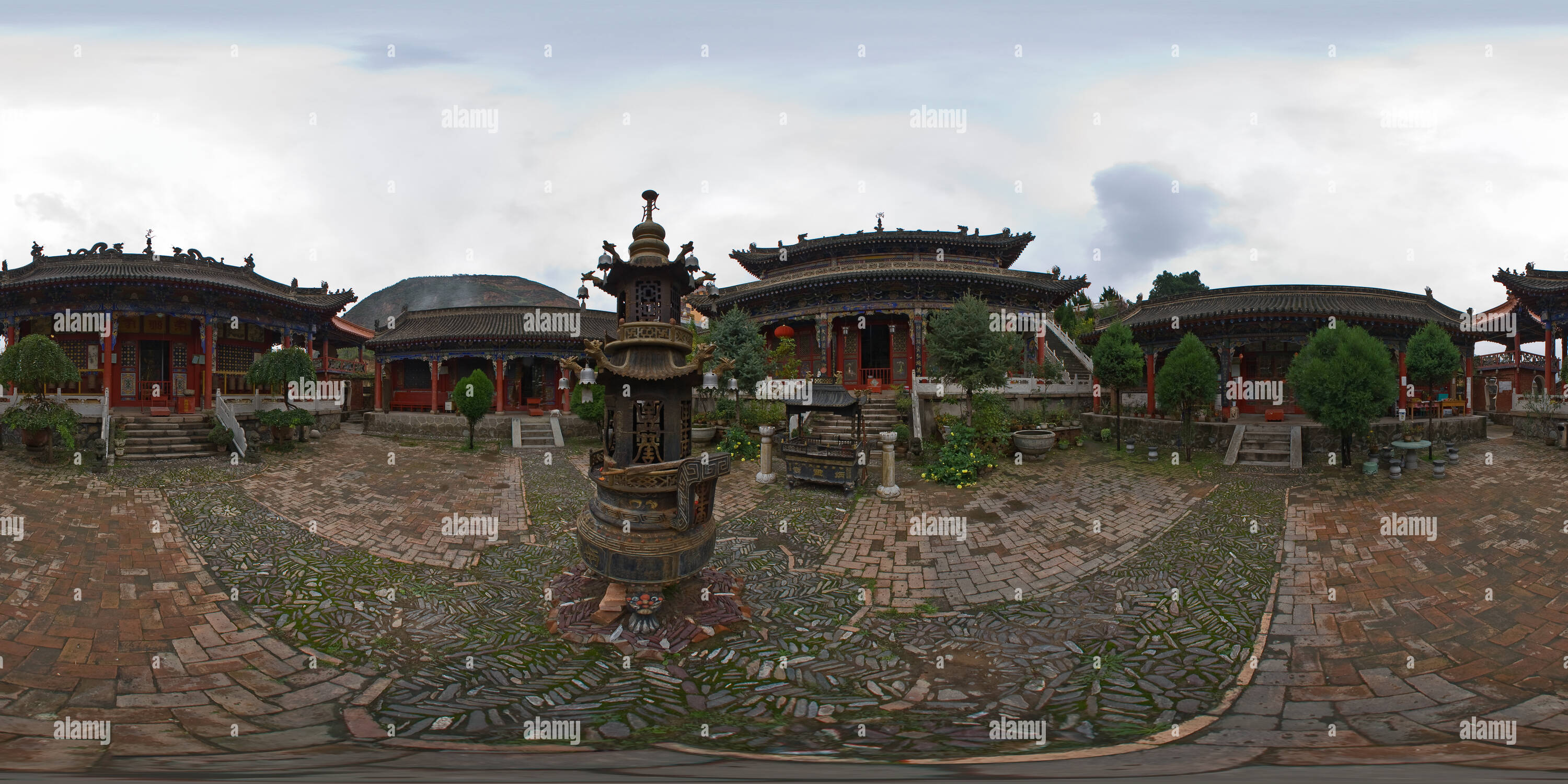 Vue panoramique à 360° de Tianshui - Bingling Temple - précieux Sakyamuni palace