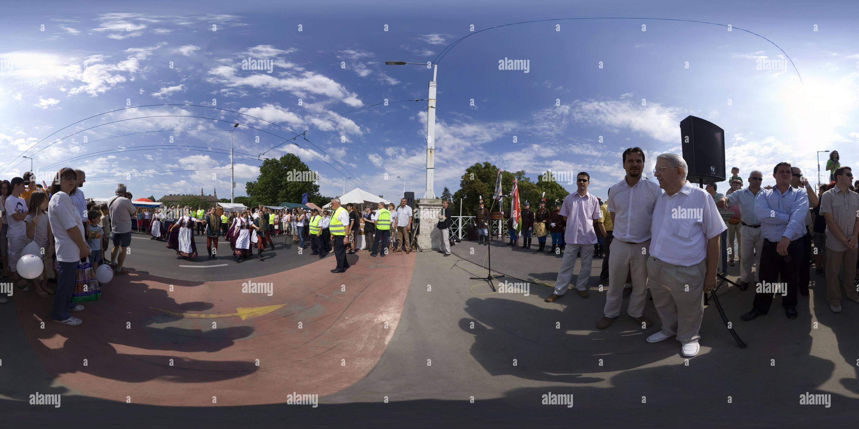 Vue panoramique à 360° de La journée de Szeged - Bridge - ouverture juste équitable