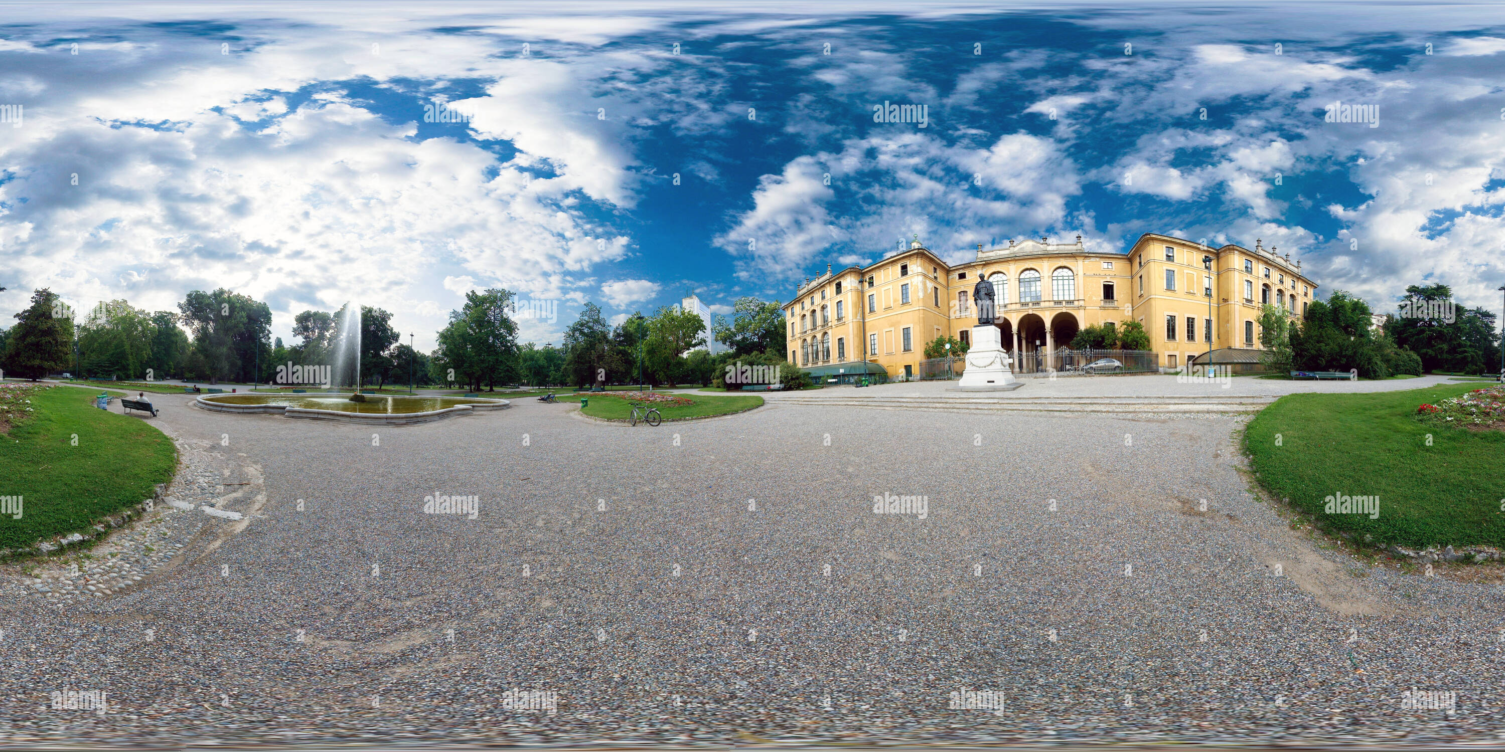 Vue panoramique à 360° de Palazzo Dugnani e i Giardini Pubblici a Milano