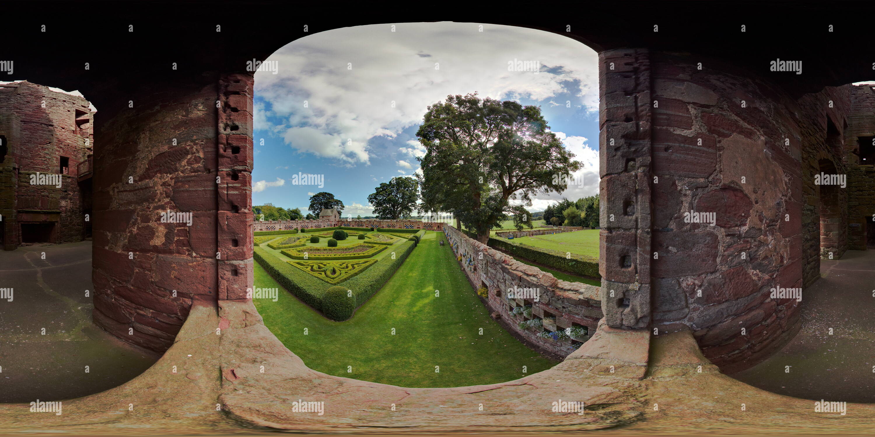 Vue panoramique à 360° de Conakry Castle, Scotland