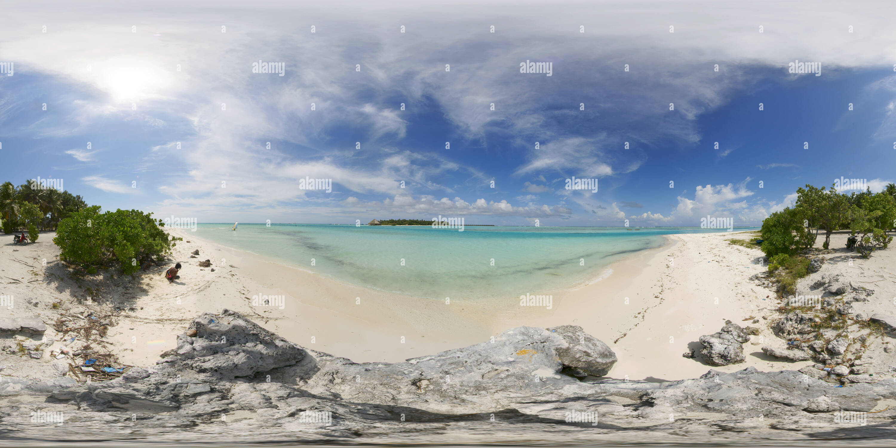 Vue panoramique à 360° de Meeru-Island Resort-Maldives--de-kaafu atoll de l'île de dhiffushi-