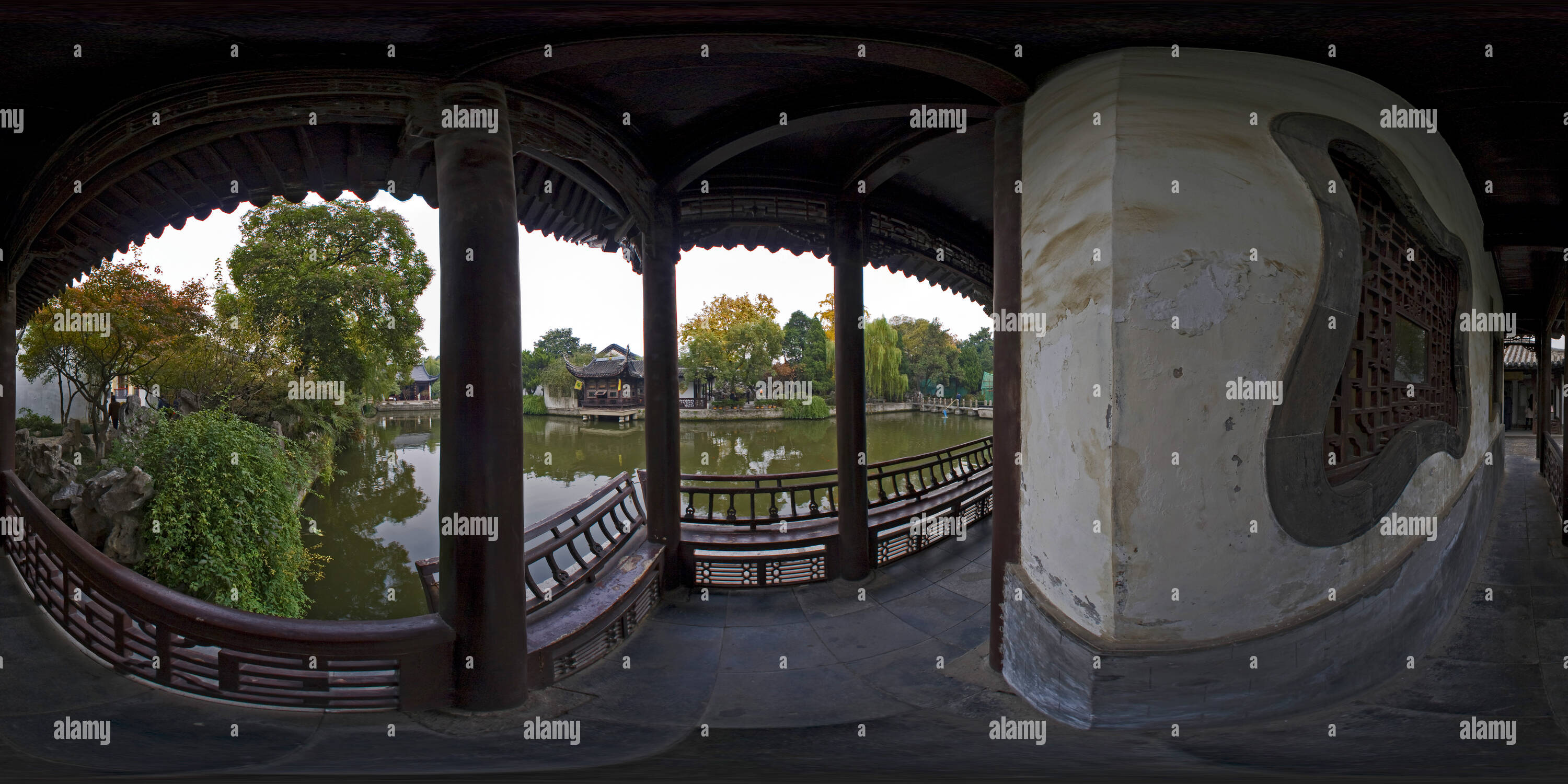 Vue panoramique à 360° de Nanjing Presidential Palace - Lac Taiping