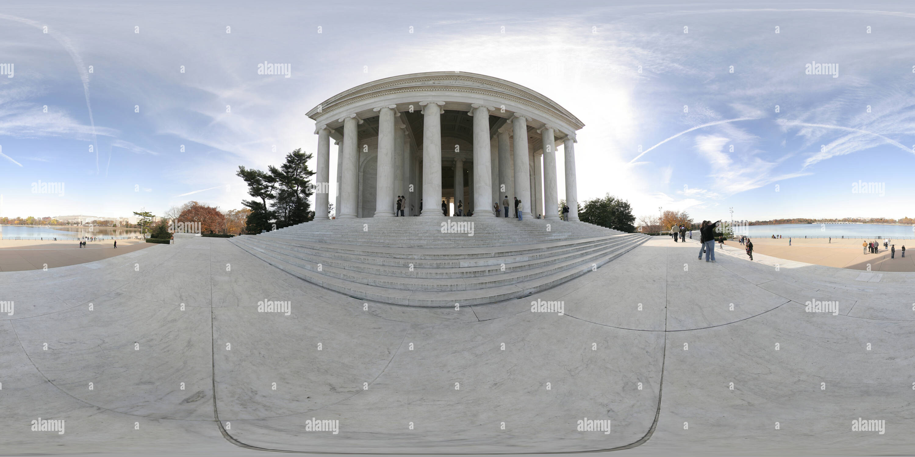 Vue panoramique à 360° de Escaliers Thomas Jefferson Memorial, Washington, DC