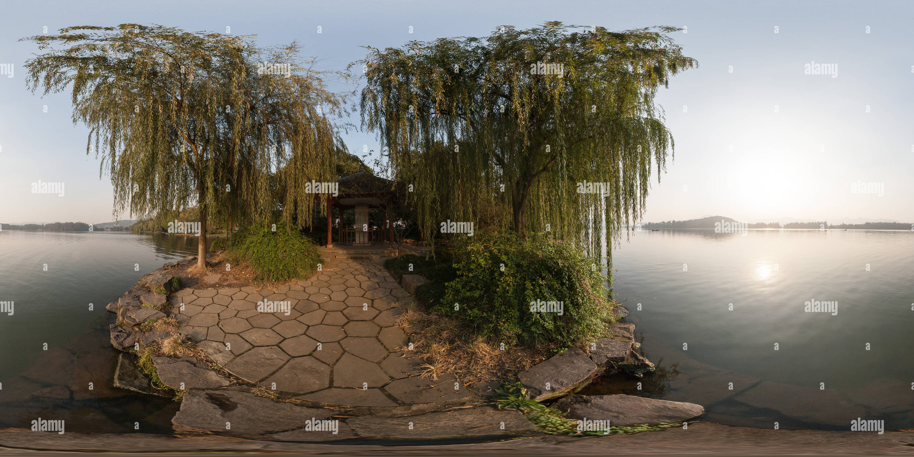 Vue panoramique à 360° de Hangzhou Sudi - hydrocarbures Chunxiao Su Causeway