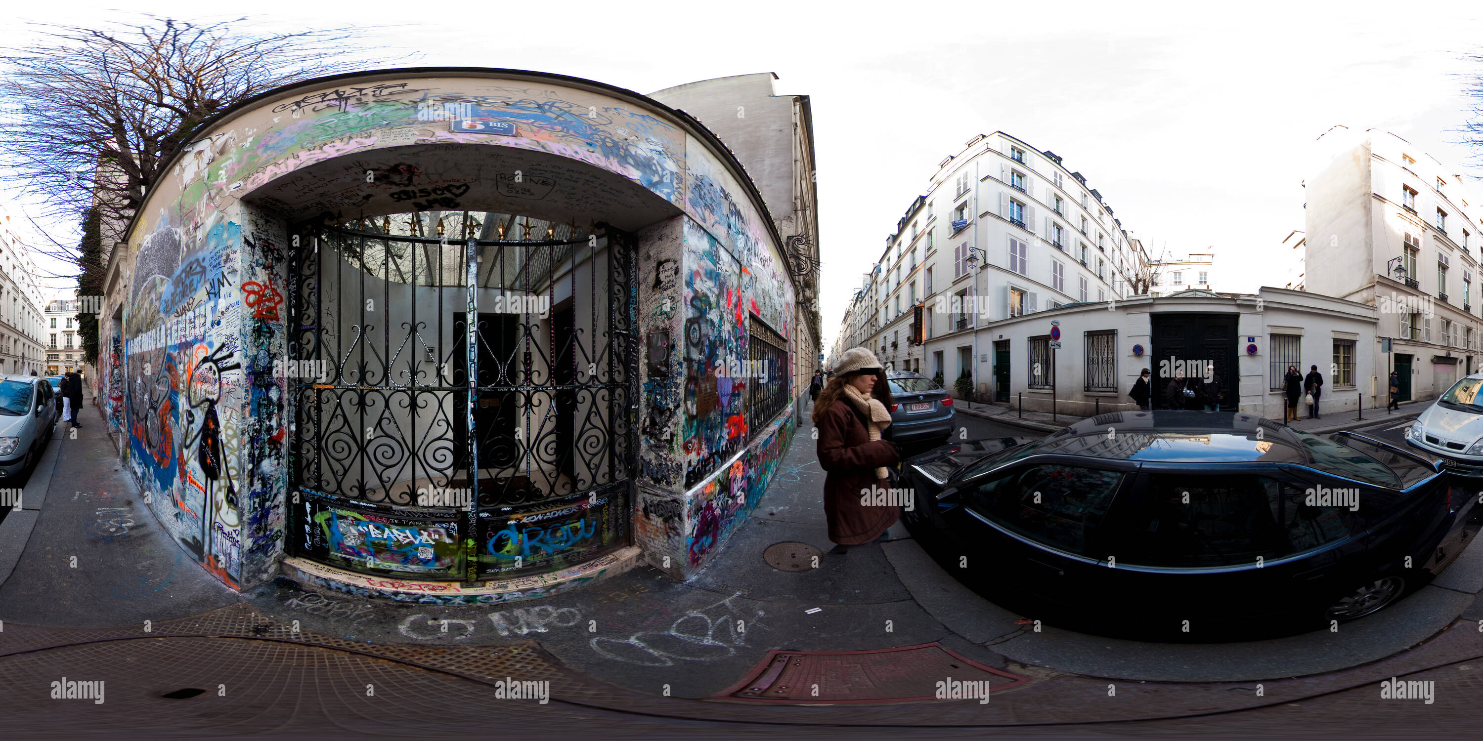 Vue panoramique à 360° de La maison de Serge Gainsbourg à Paris rue de Verneuil